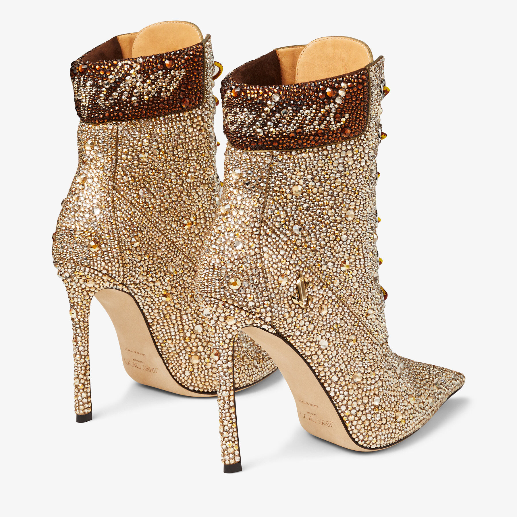 Gold Timberland Shimmer Suede Ankle Boots | JIMMY CHOO X