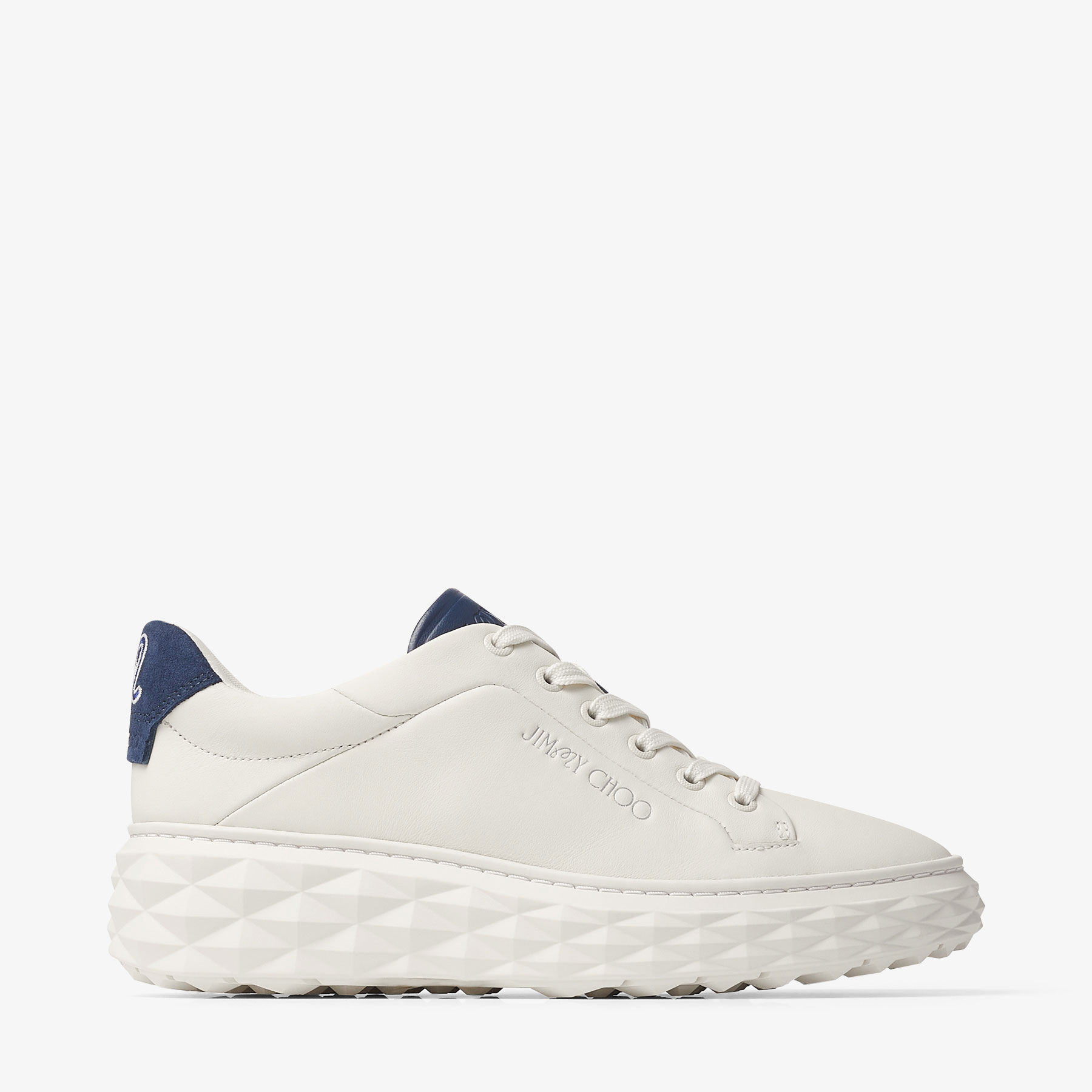 【MALBON GOLF】 JIMMY CHOO/MALBON DIAMOND/M Jimmy Choo / Malbon Diamond/F | Latte/Navy Leather Trainers