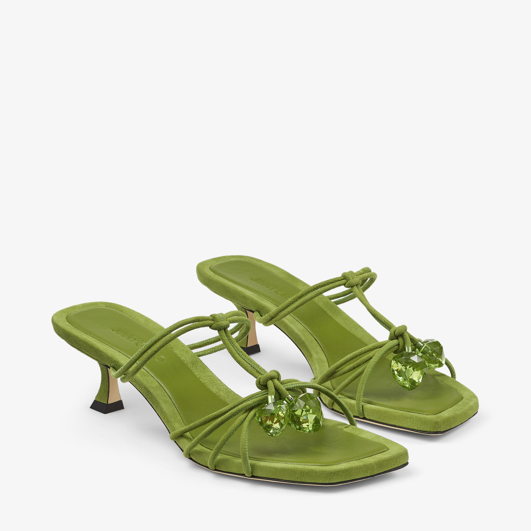 【JIMMY CHOO】Jemma Mule 50 ミュール Jemma Mule 50|Matcha Suede Sandals| JIMMY CHOO