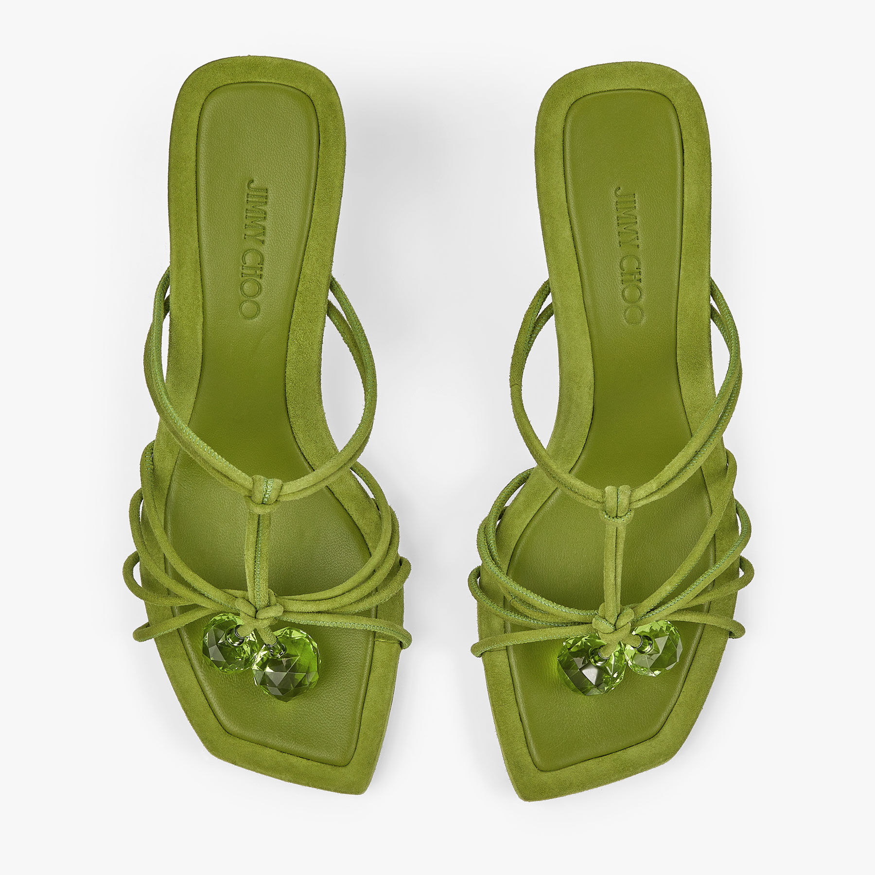 Jemma Mule 50|Matcha Suede Sandals| JIMMY CHOO