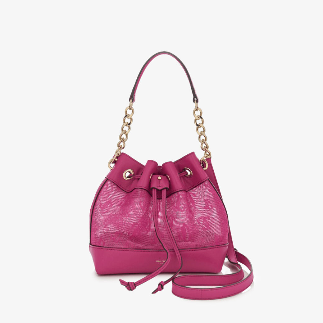 Magenta JC Logo Mesh Drawstring Bag|JUNO |Spring/Summer 2023