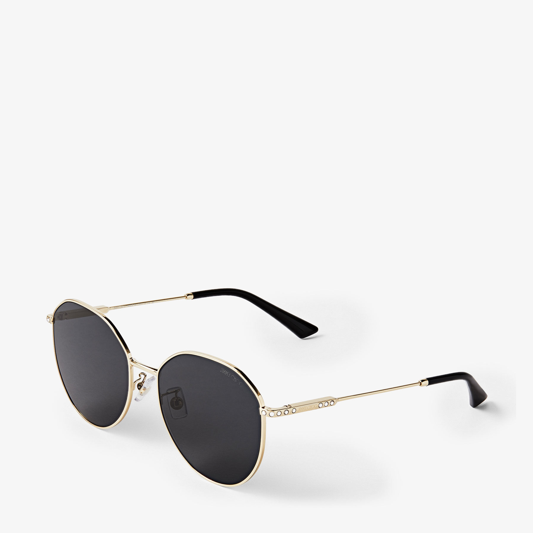【JIMMY CHOO】Kamryn サングラス Kamryn | Pale Gold Pantos Frame Sunglasses with Crystals