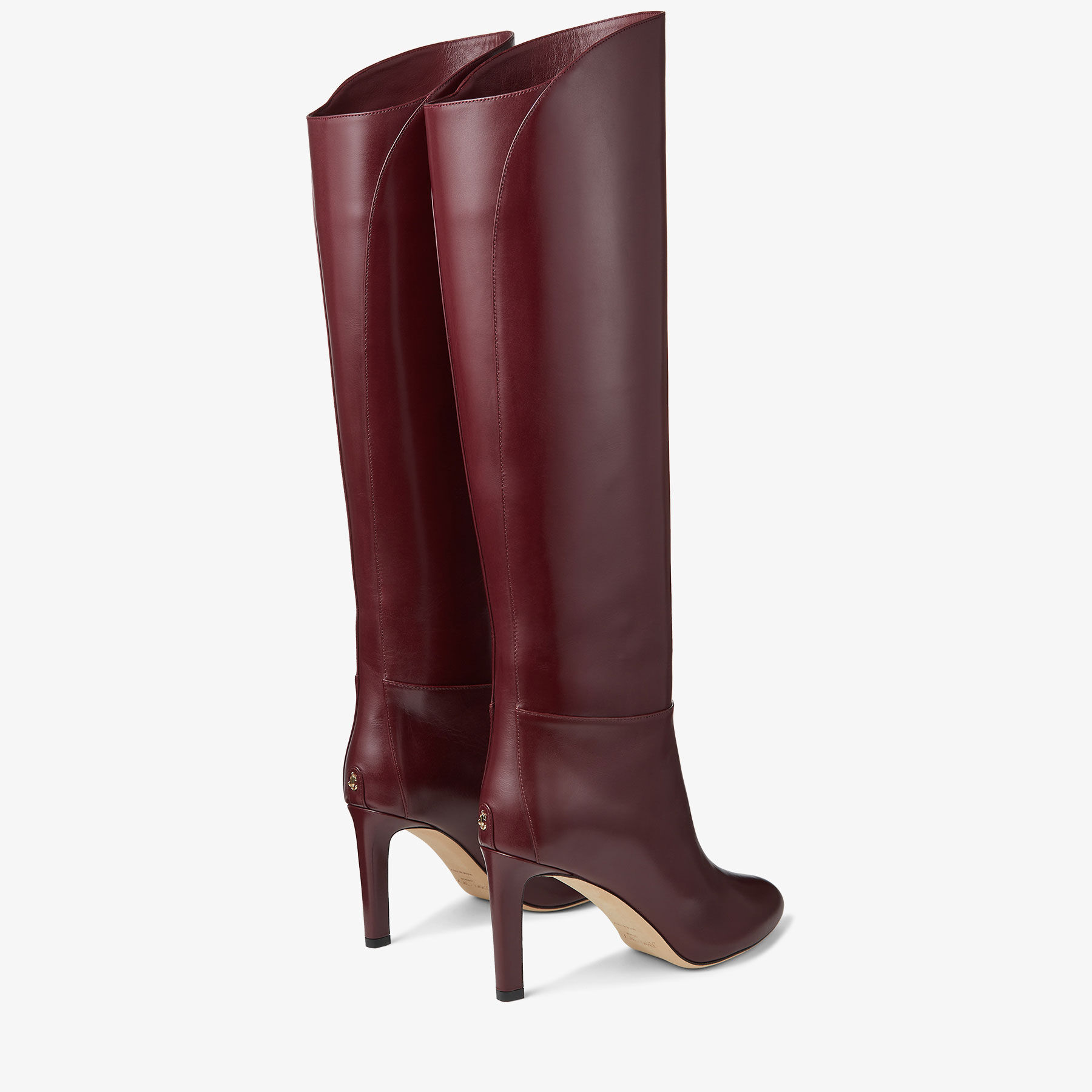 ロングブーツ JIMMY CHOO AGATHE85 KB LUXE CALF LETAHER BOOTS AGATHE KB 85 | Black Calf Leather Knee-High Boots | Autumn