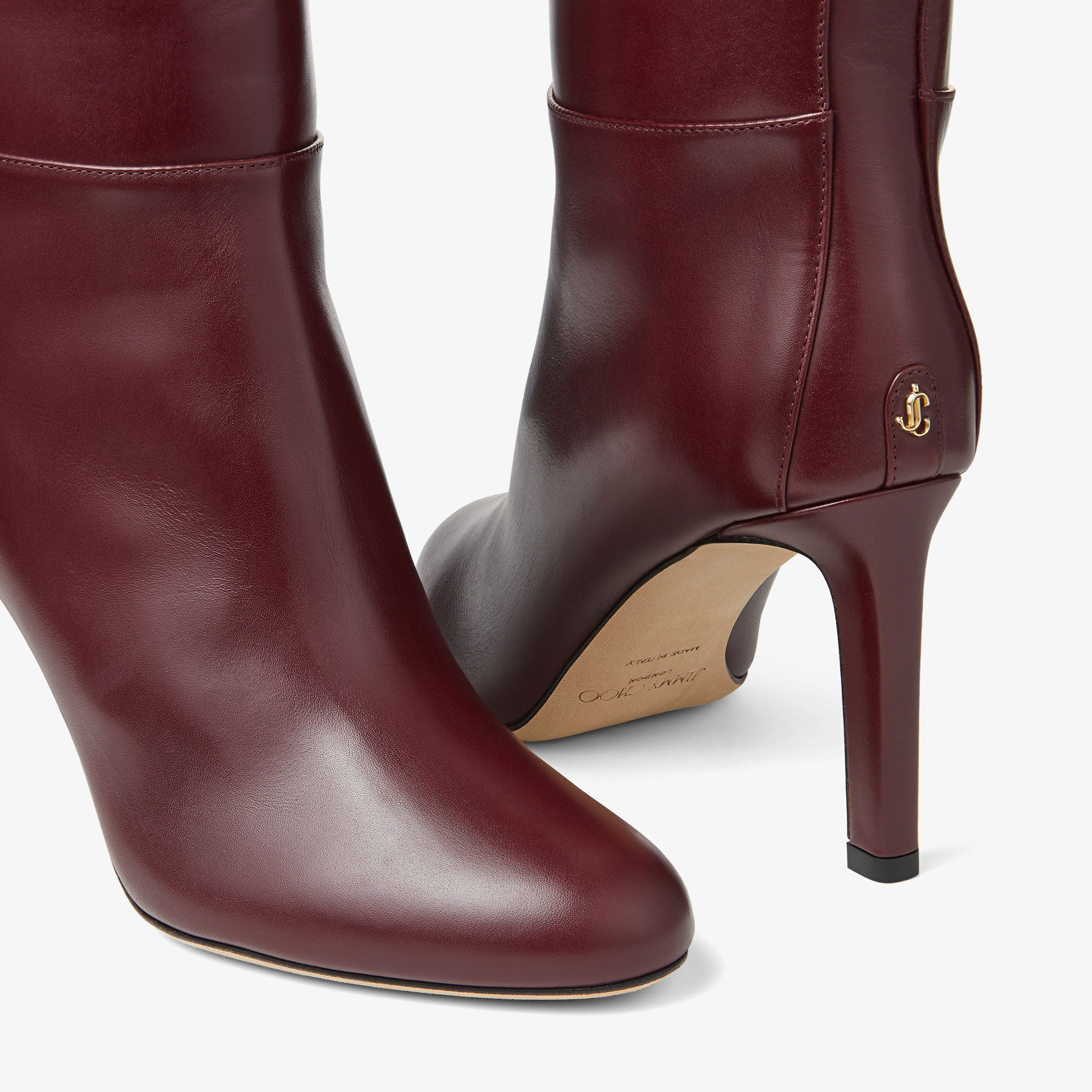 Burgundy Calf Leather Knee-High Boots | KARTER 85 | Autumn