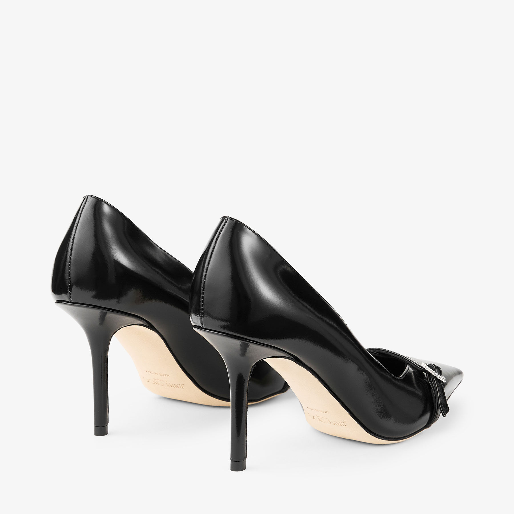 Keari 85 | Black Soft Spazzolato Leather Pumps | JIMMY CHOO