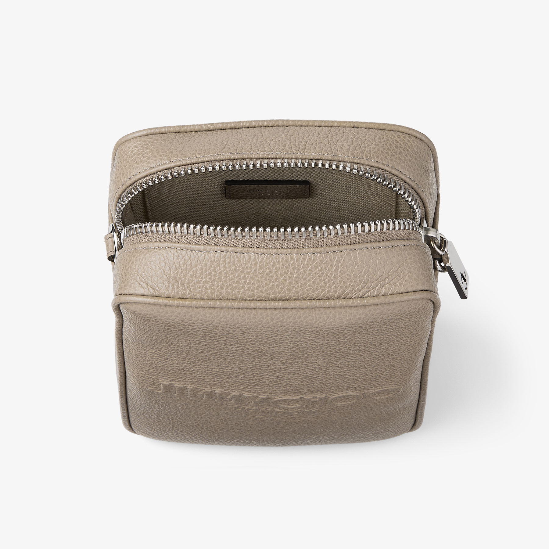 国内直営**JIMMY CHOO** Taupe カメラバッグ 女性にも Kimi Camera|Taupe Embossed Leather Cross Body| JIMMY CHOO