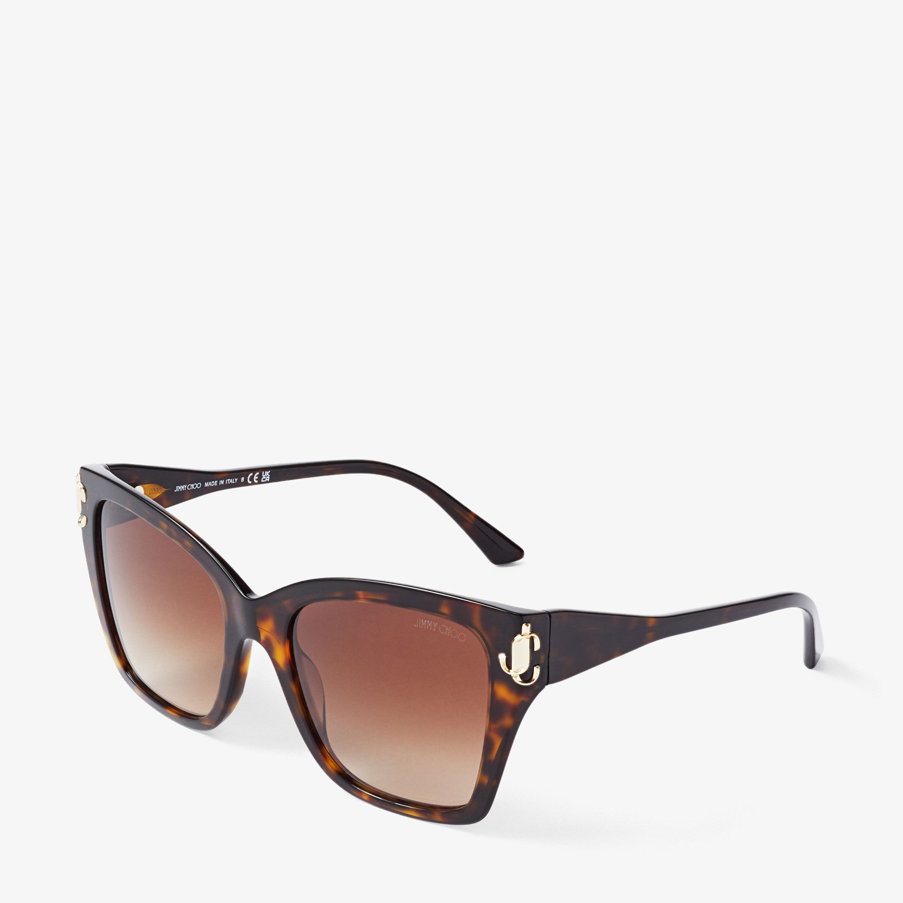 Kira | Brown Havana Square Sunglasses | JIMMY CHOO