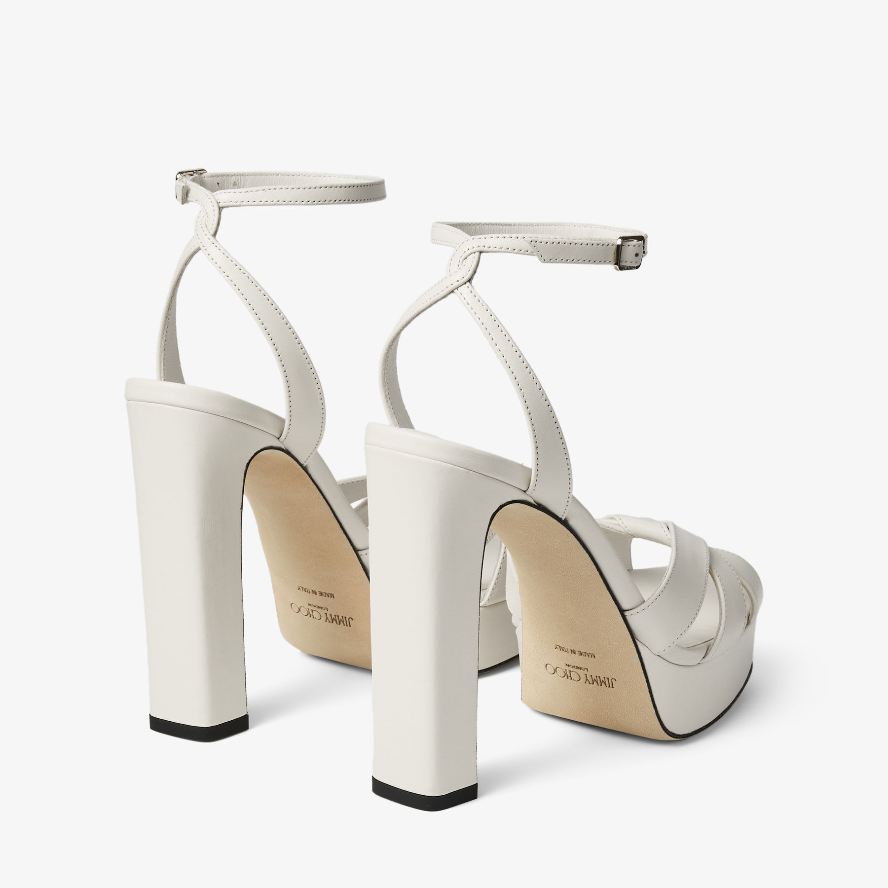Kove 120 | Latte Nappa Leather Platform Sandals | JIMMY CHOO