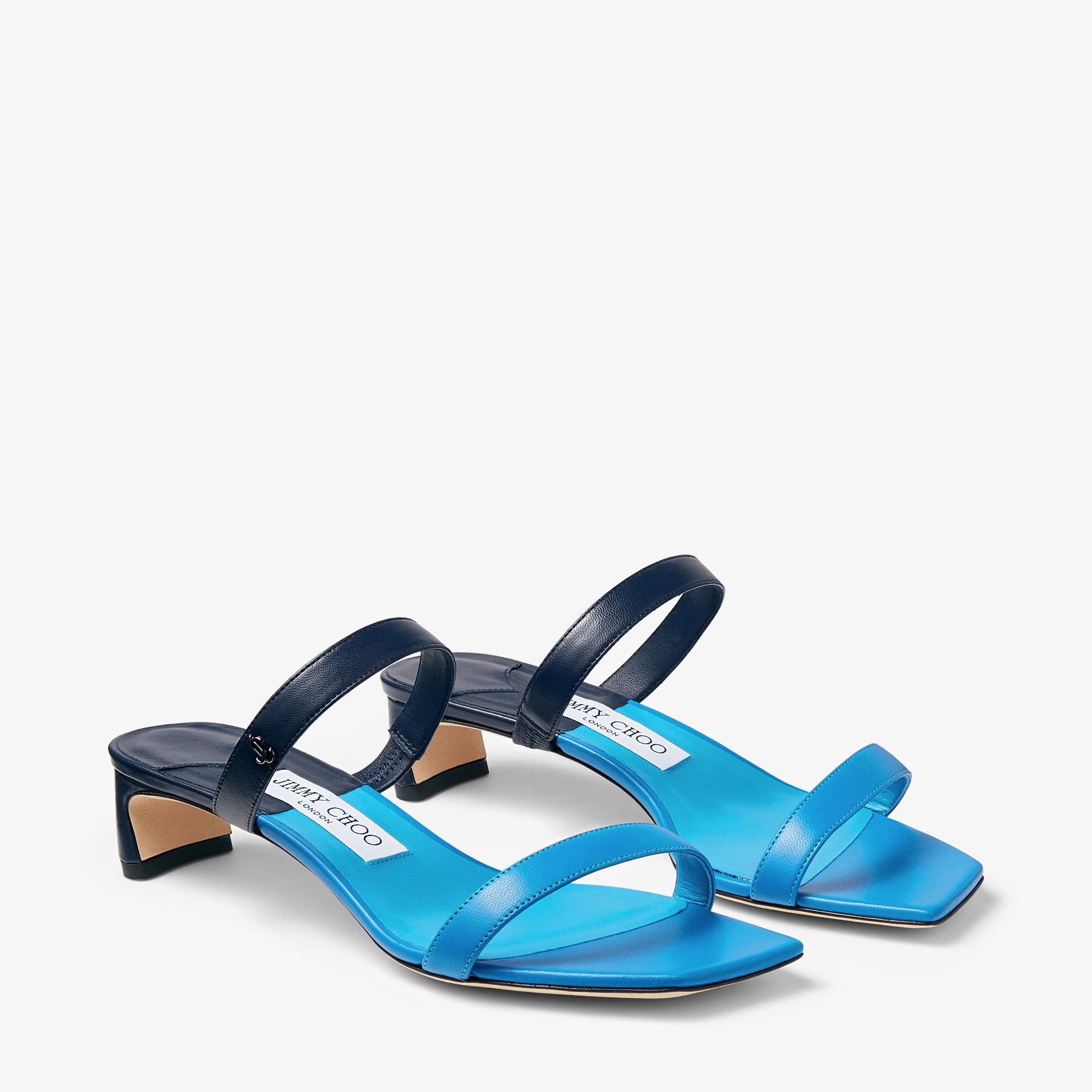 Kyda 35 | Sky and Navy Nappa Leather Sandals | JIMMY CHOO