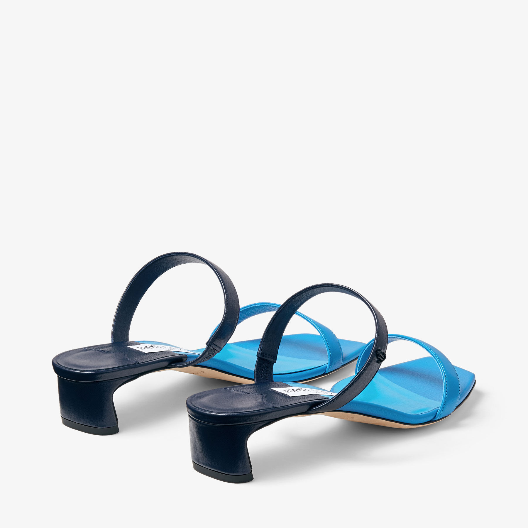 【Jimmy Choo】KYDA SANDAL 35MM◆KYDA35PHN Kyda 35 | Sky and Navy Nappa Leather Sandals | JIMMY CHOO