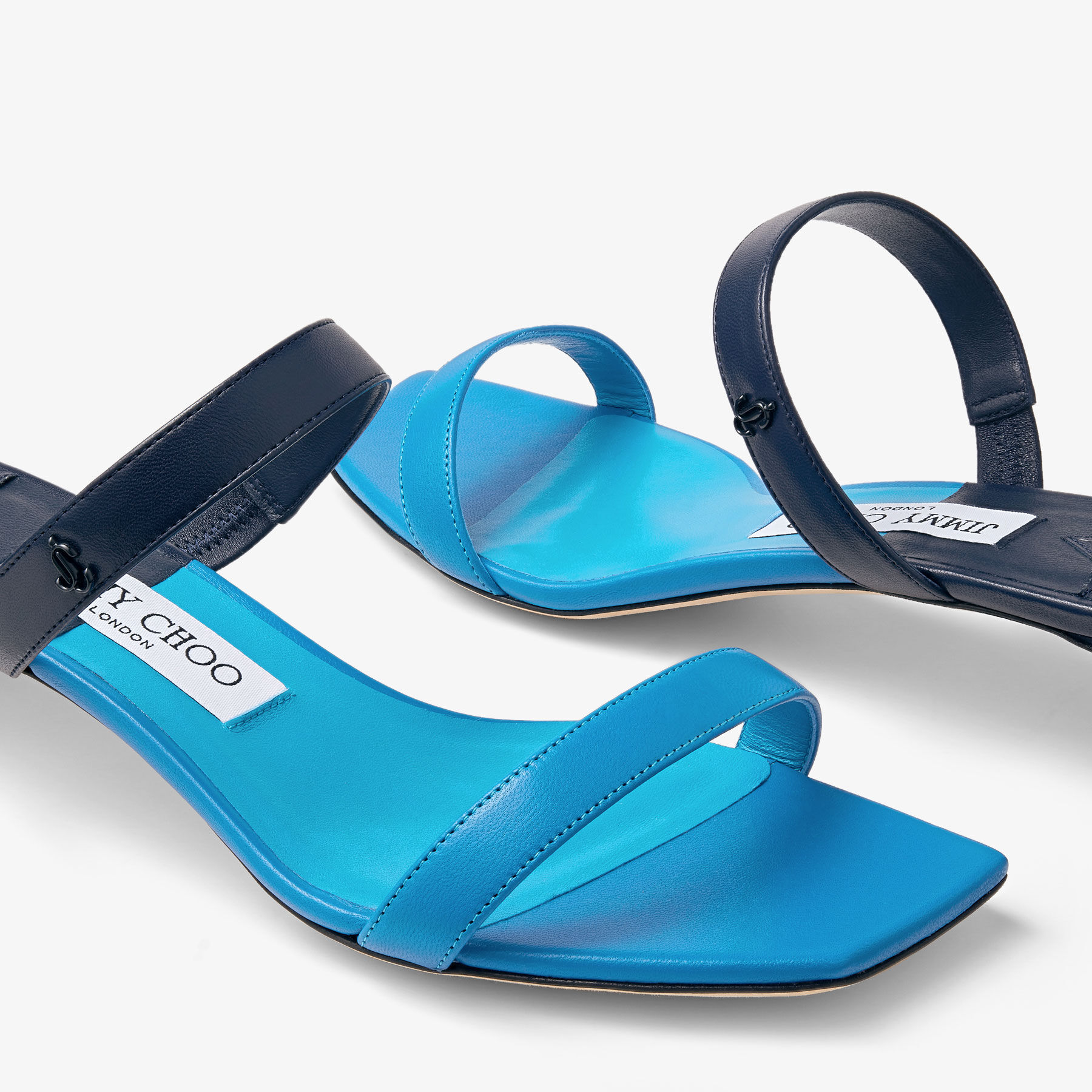 Kyda 35 | Sky and Navy Nappa Leather Sandals | JIMMY CHOO