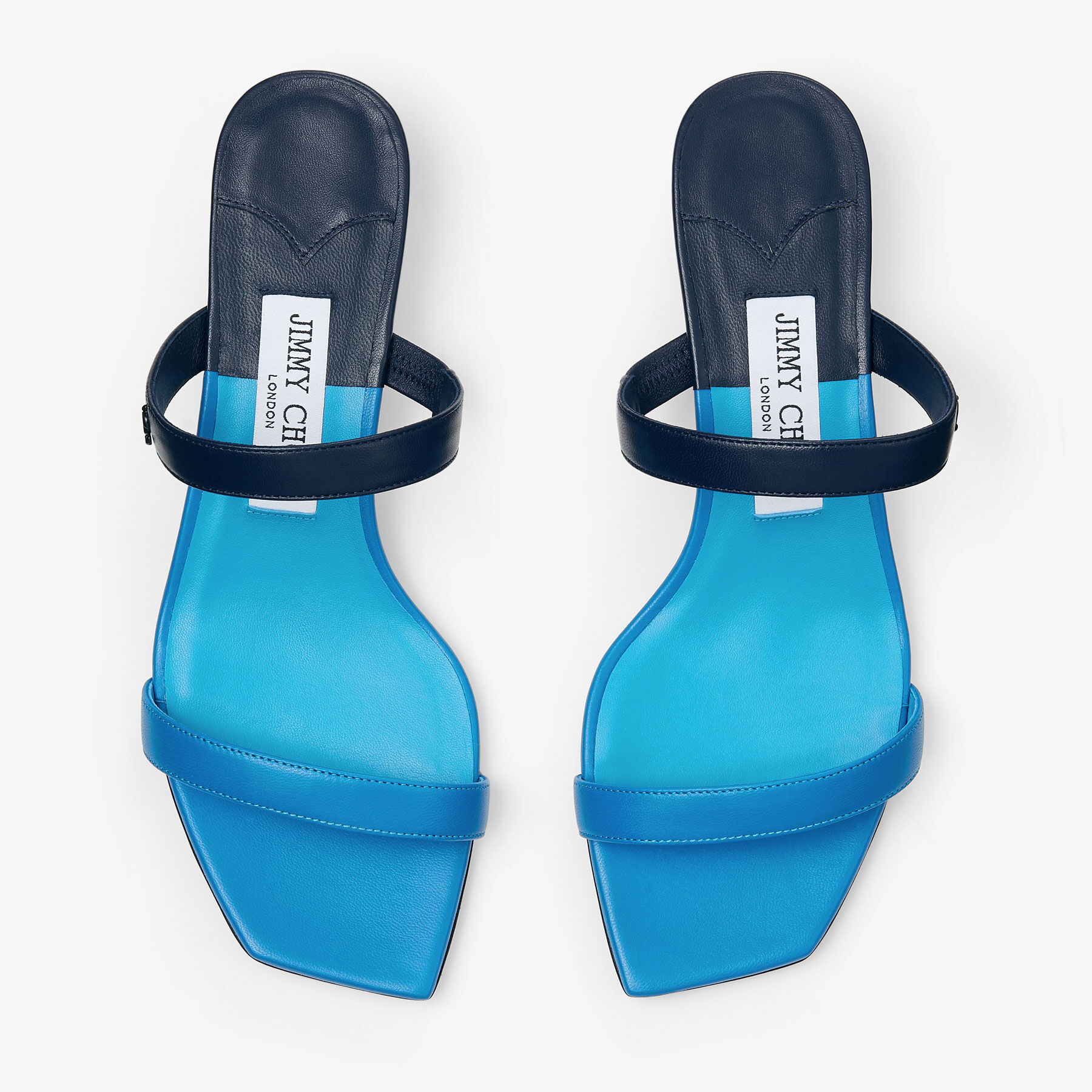 【Jimmy Choo】KYDA SANDAL 35MM◆KYDA35PHN Kyda 35 | Sky and Navy Nappa Leather Sandals | JIMMY CHOO