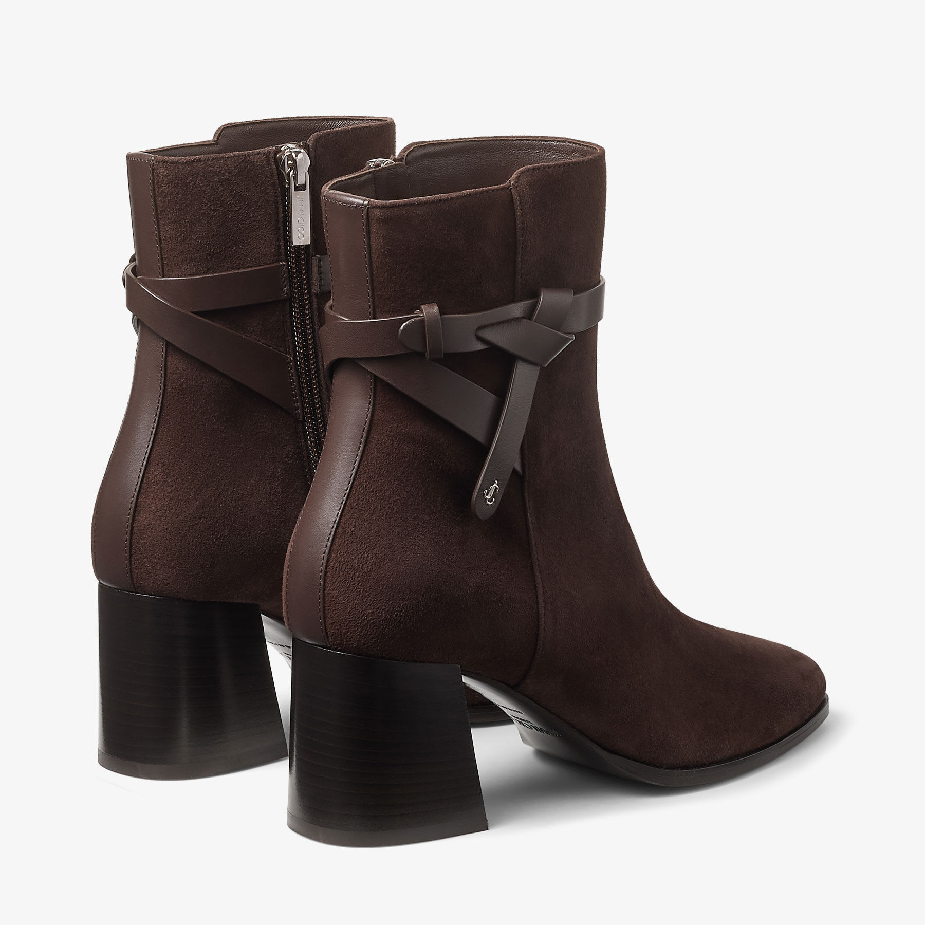Lawton Ankle Boot 65 | Chocolate Suede and Calf Leather Ankle