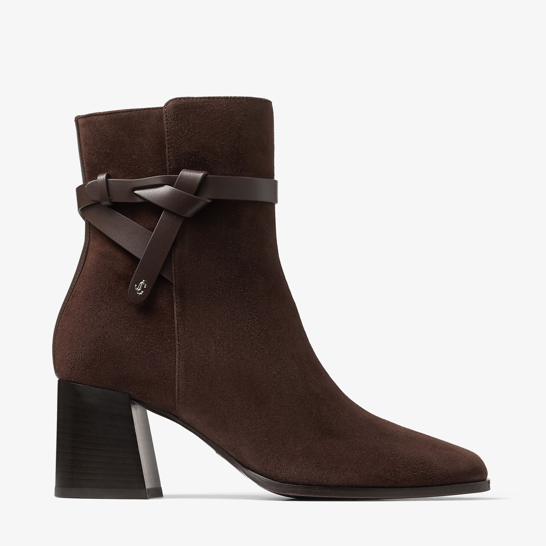 Lawton Ankle Boot 65 | Chocolate Suede and Calf Leather Ankle