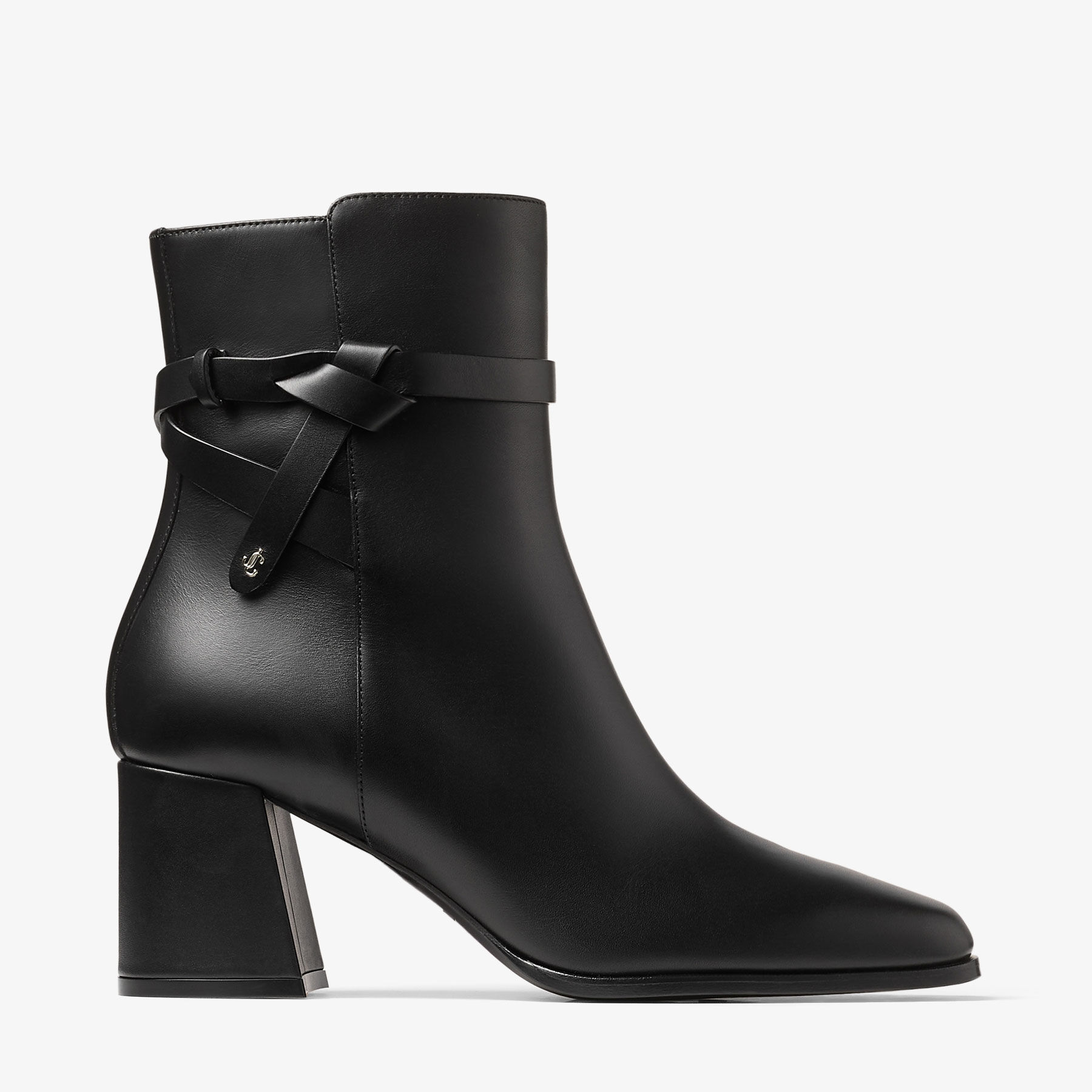 Lawton Ankl Boot 65 | Black Calf Leather Ankle Boot | JIMMY CHOO
