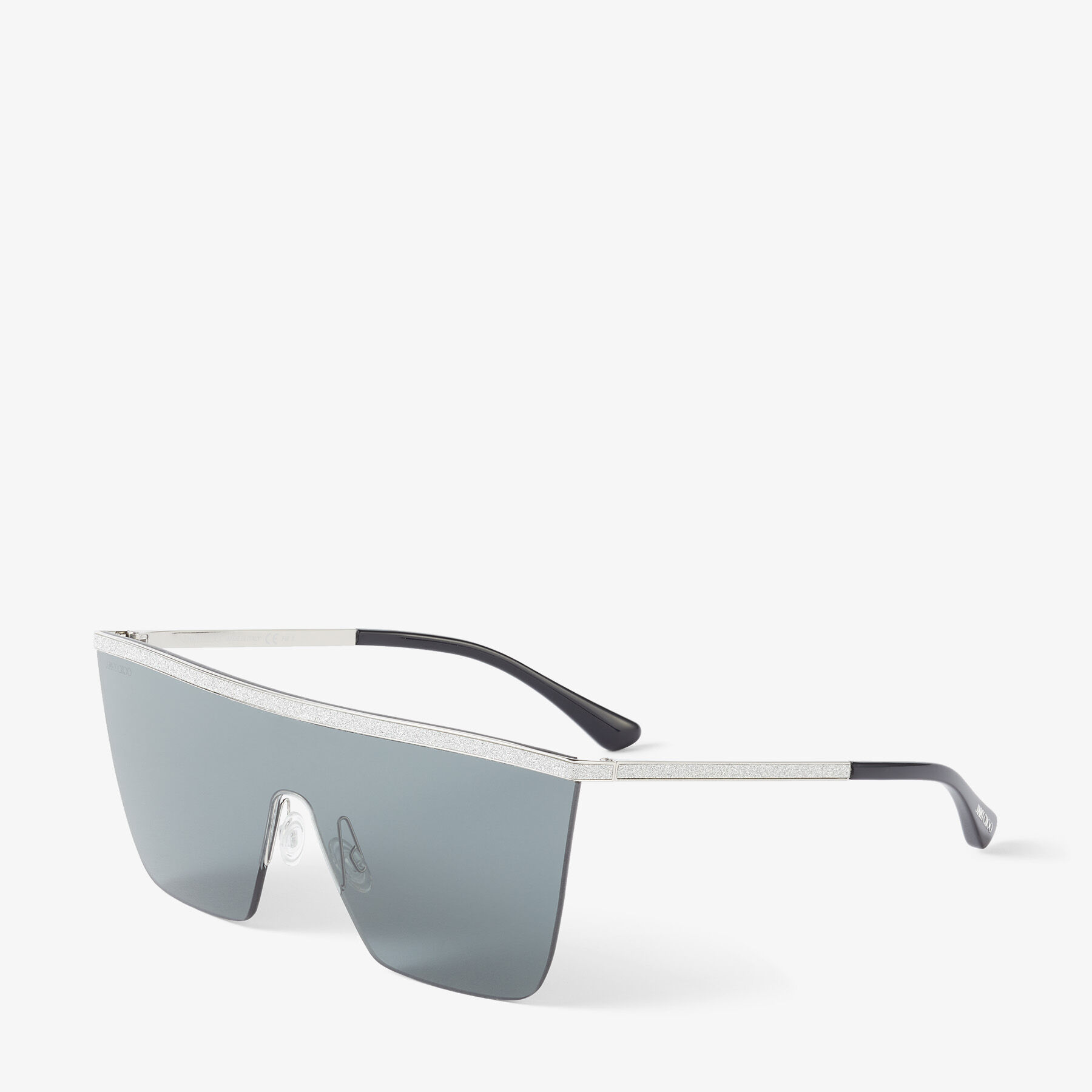 Black Mask-Frame Sunglasses with Glitter | LEAH/S 99