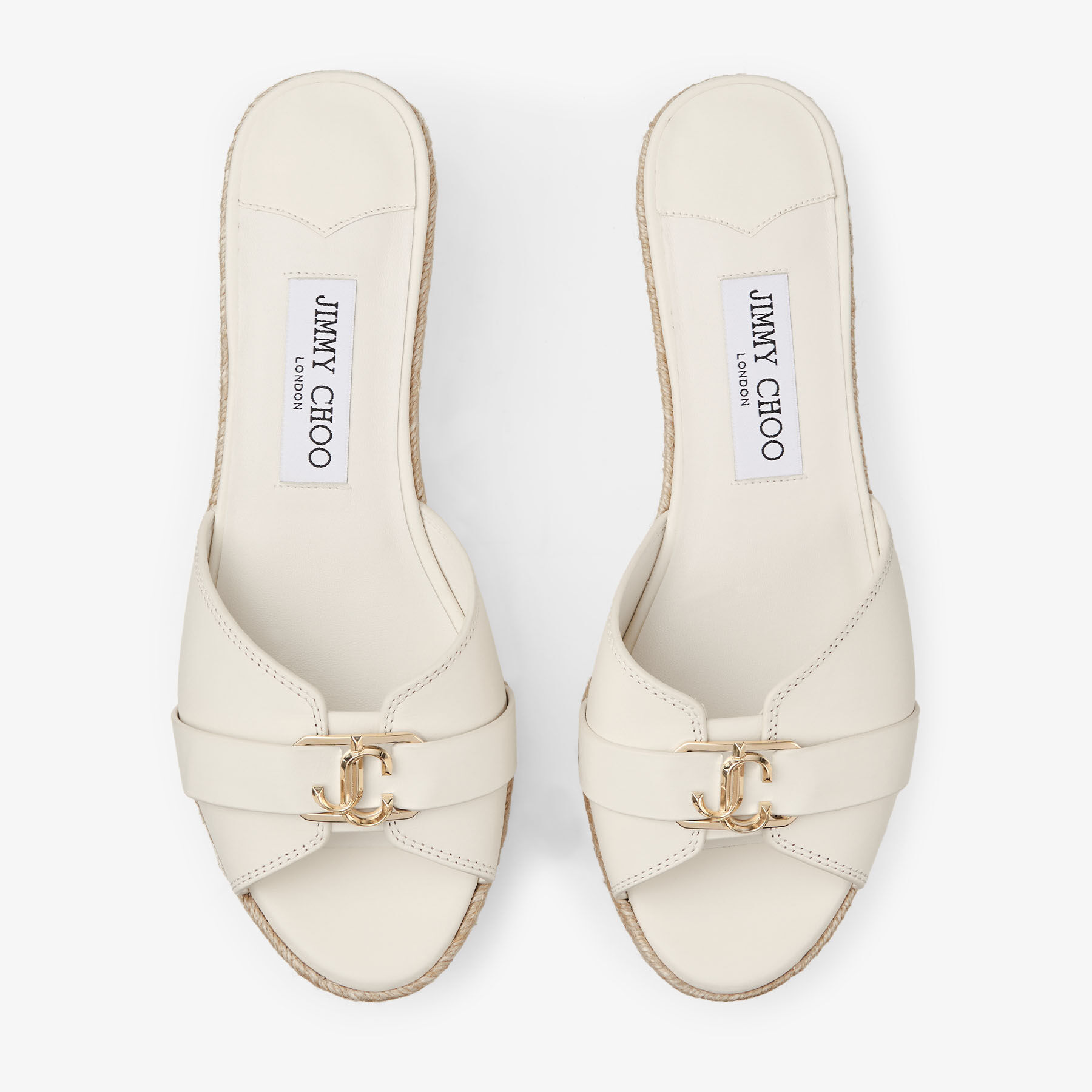 Leda Wedge 50 | Latte Soft Vacchetta Leather Mule Wedges | JIMMY CHOO