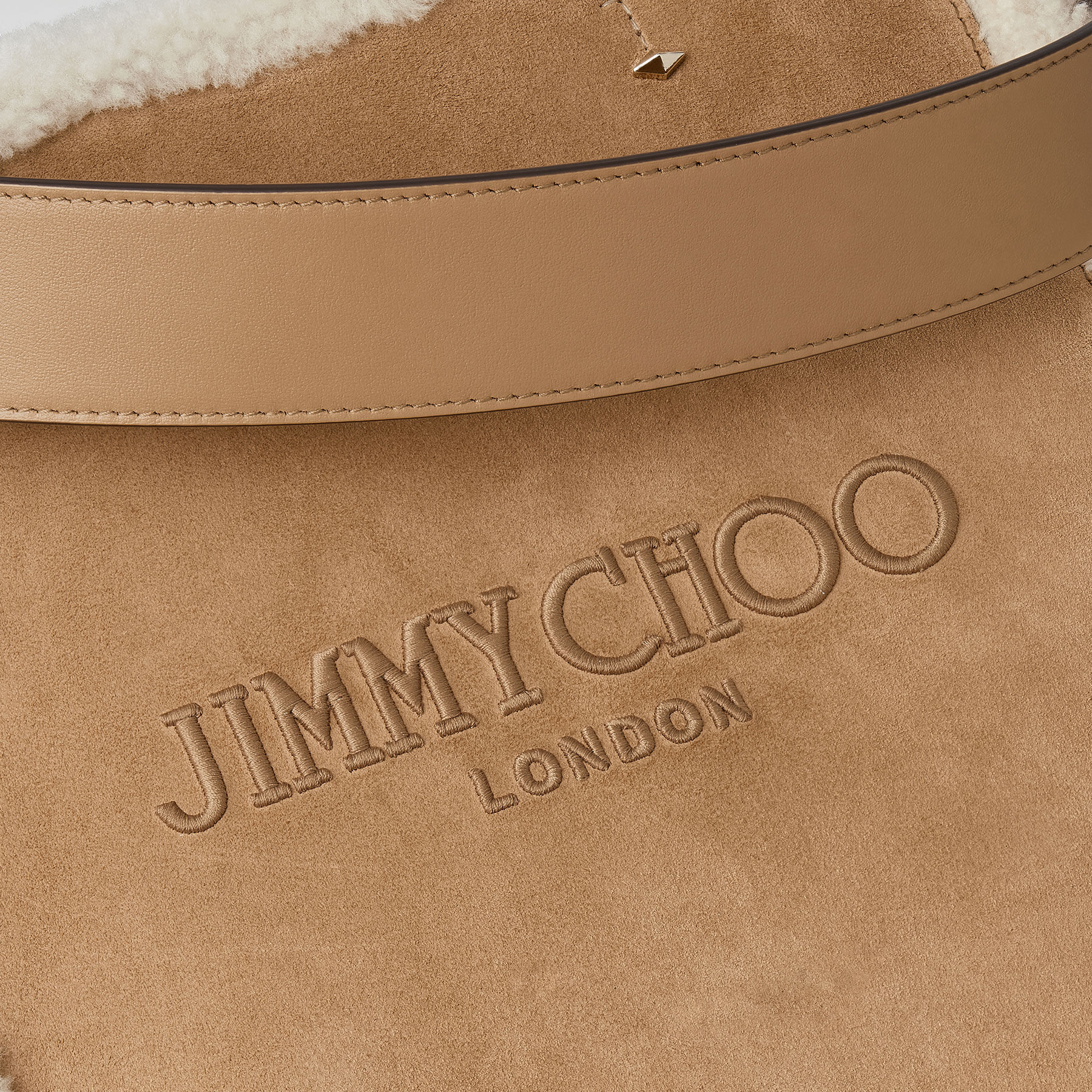 Lenny N/S M | Rattan Suede Tote Bag | JIMMY CHOO