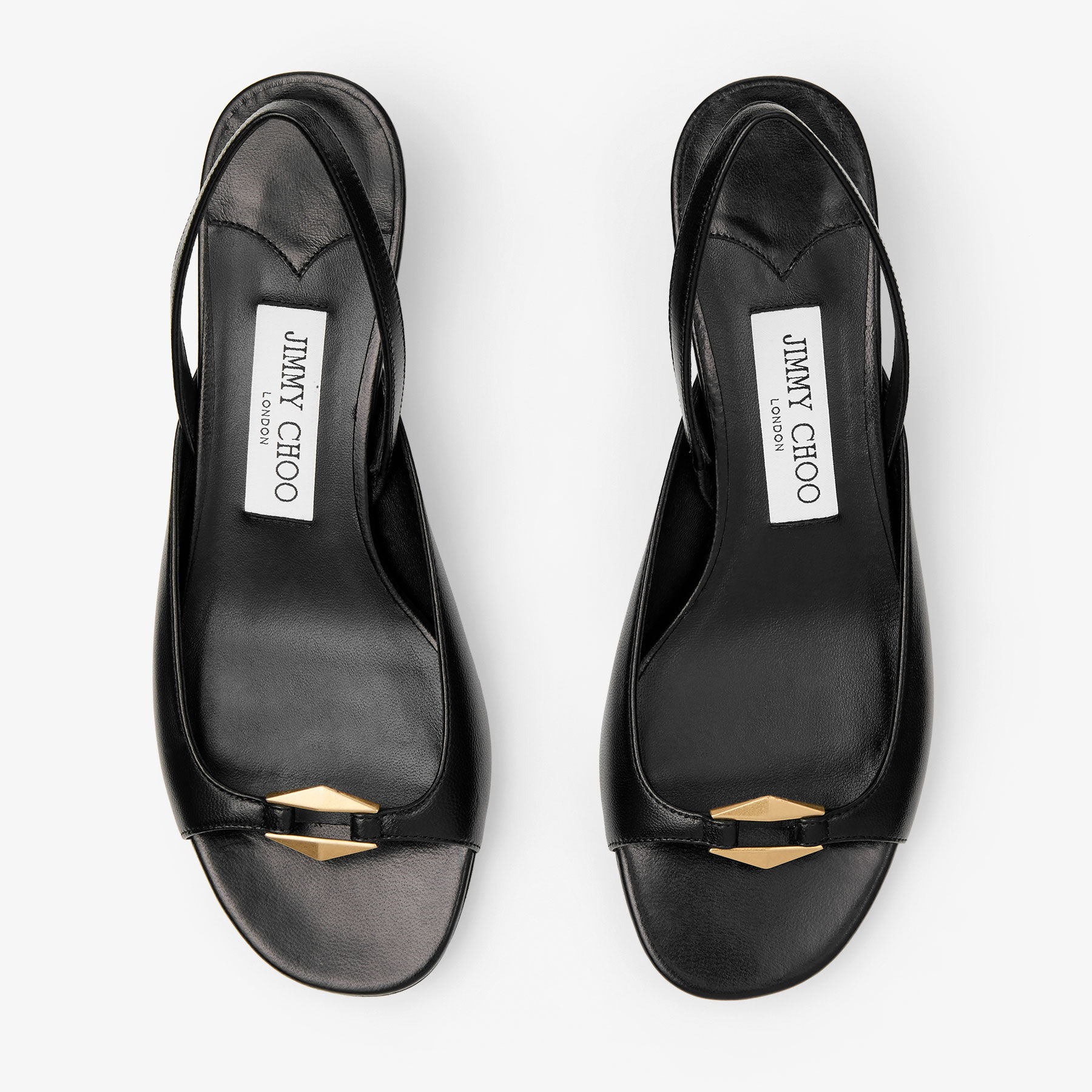 Lev 35|Black/Gold Nappa Leather Sandals| JIMMY CHOO