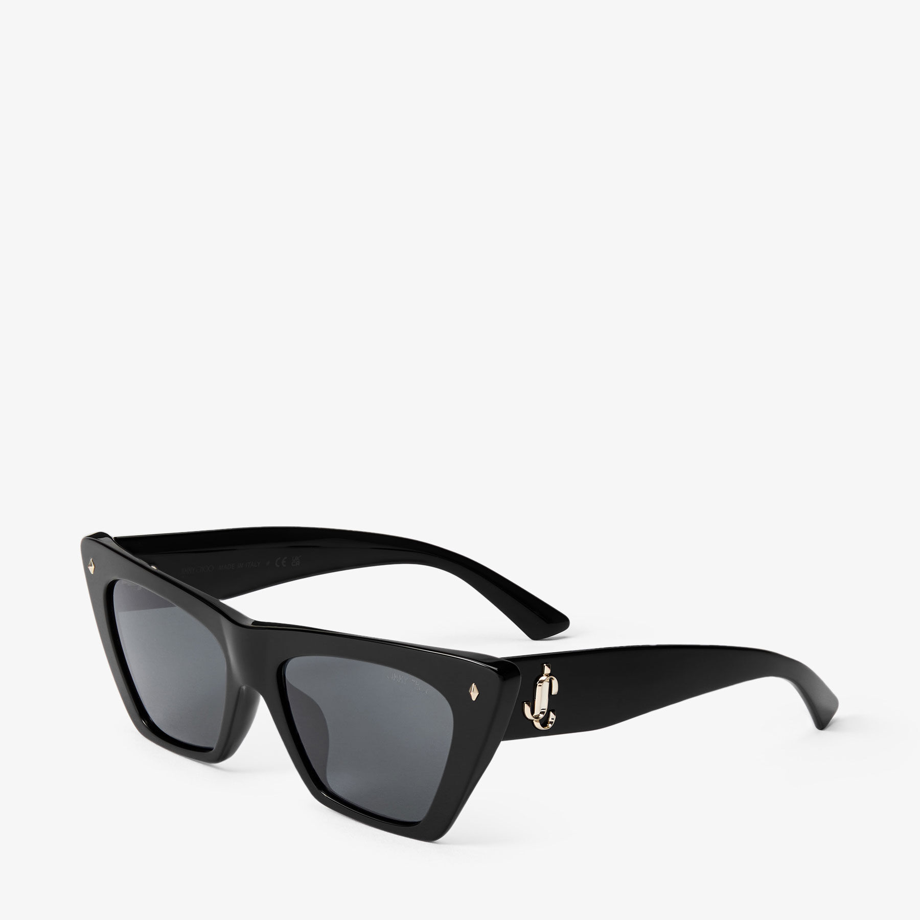 Lou | Black and Grey Acetate Cat-Eye Sunglasses | JIMMY CHOO