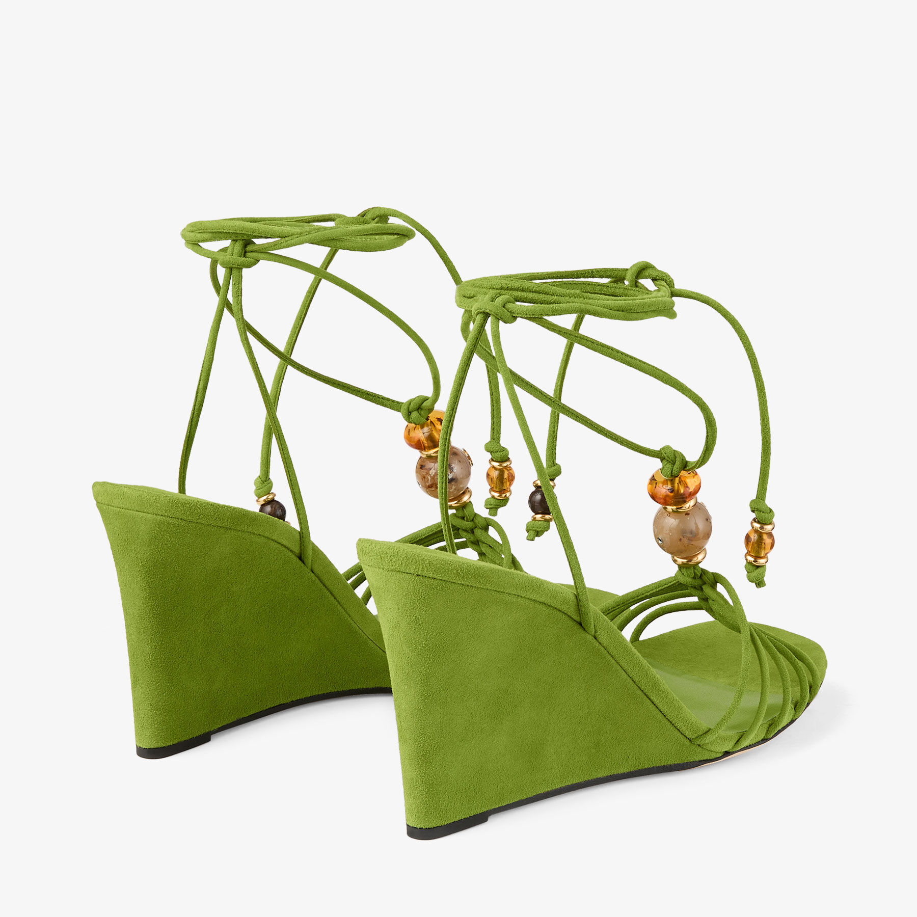 Lova Wedge 85 | Clover Mix Suede Wedges with Beads | JIMMY CHOO