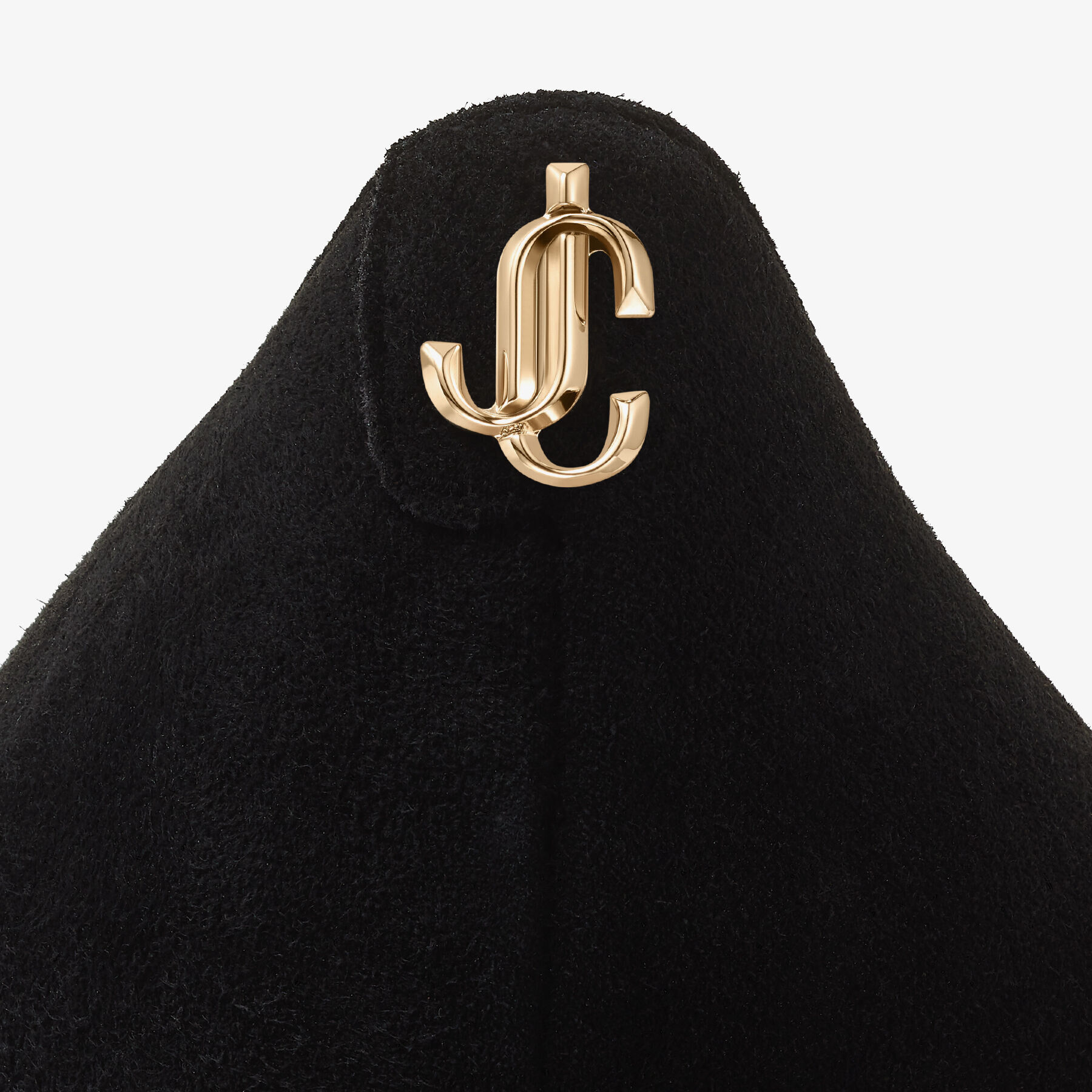 Black Suede Pointed pumps with JC Emblem | LOVE 65 | 24:7 Icons