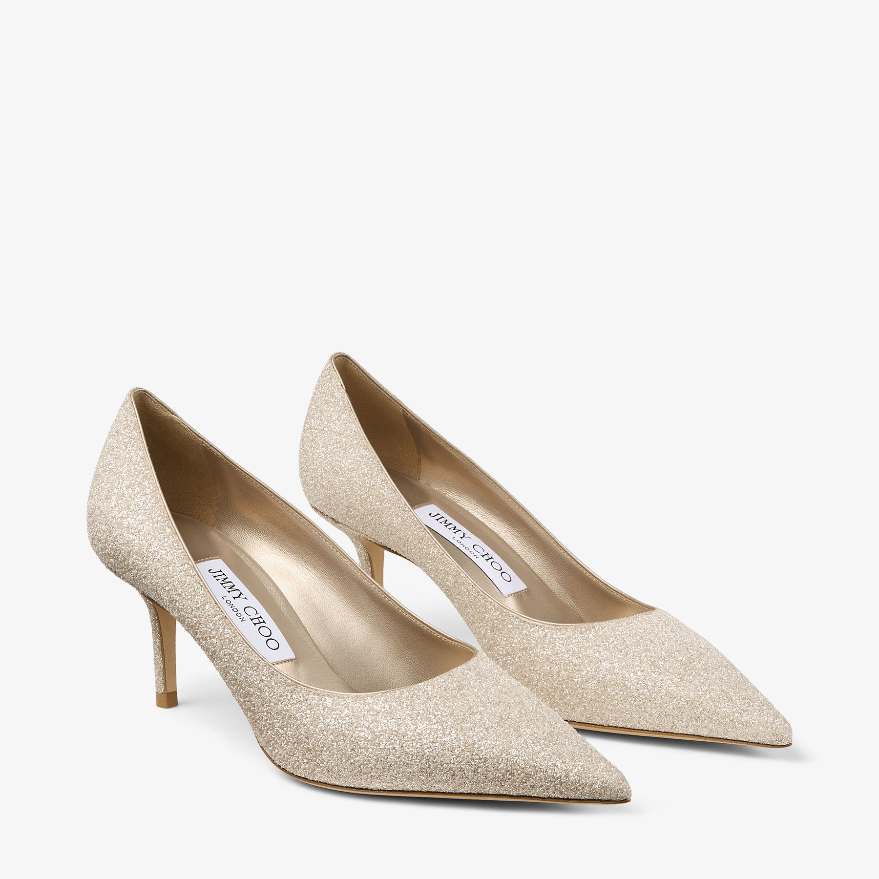 Love 65 | Light Soft Gold Glitter Fabric Pumps | JIMMY CHOO