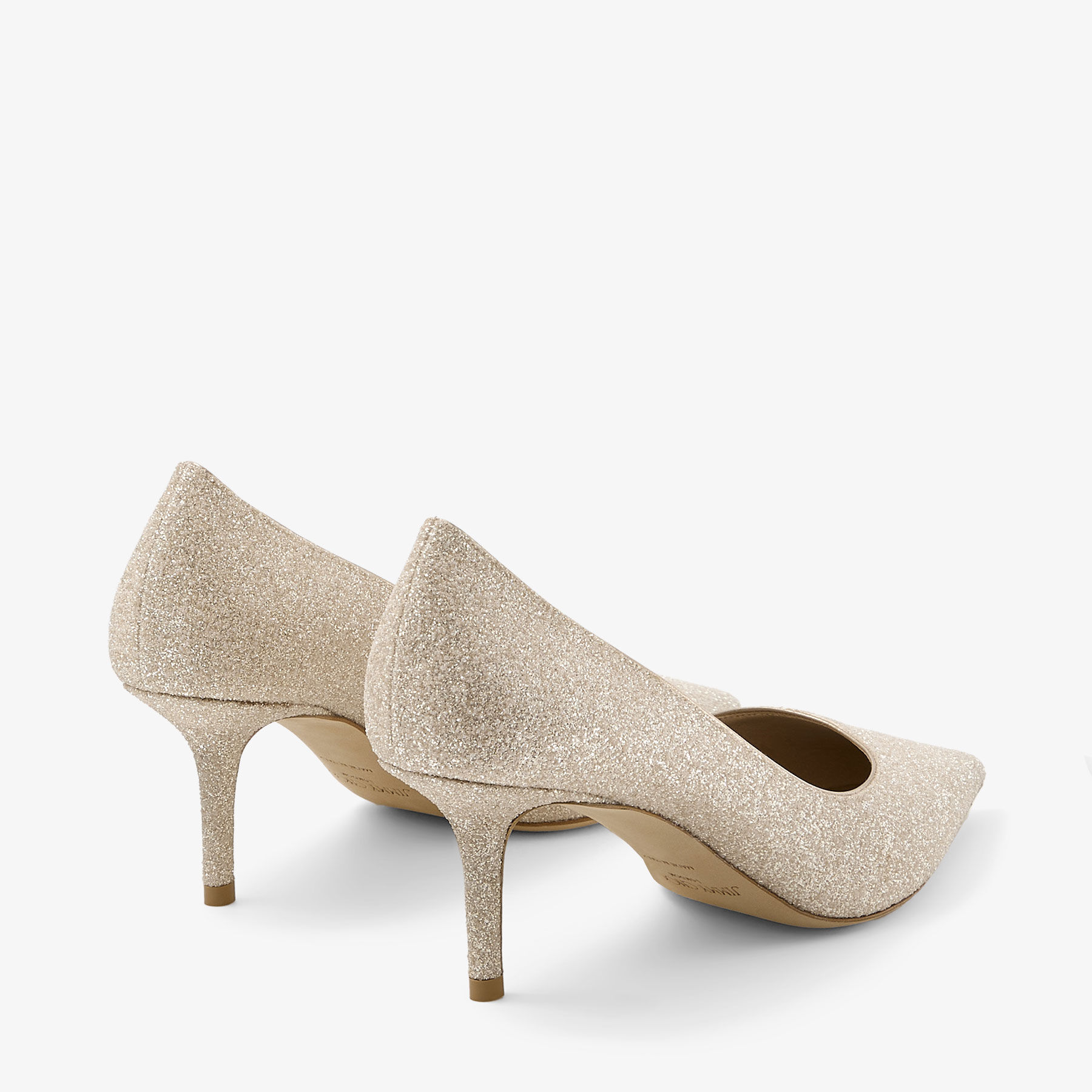 Love 65 | Light Soft Gold Glitter Fabric Pumps | JIMMY CHOO