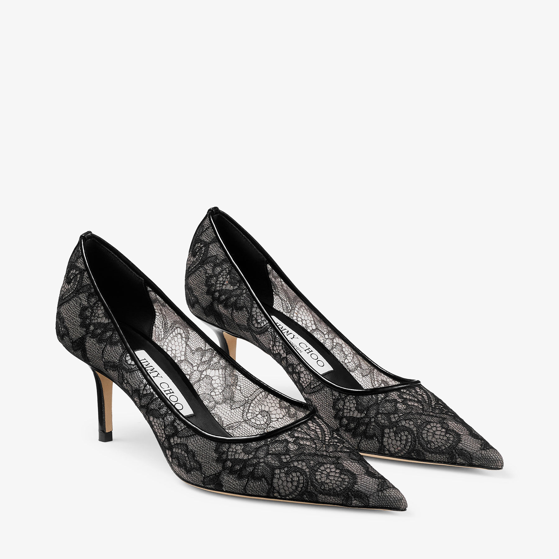 Love 65 | 黑色Jimmy Choo 蕾丝高跟鞋| JIMMY CHOO