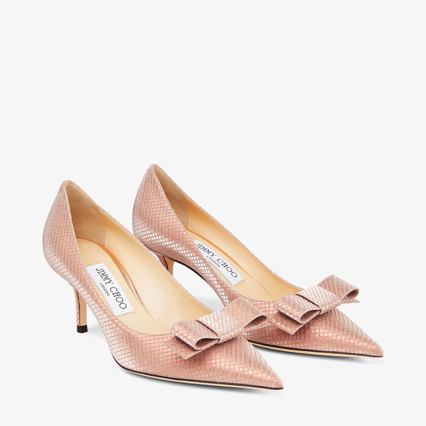 パンプス Jimmy Choo FW25 'Love' pumps (LOVE65BWJ BALLETPINK) LOVE/BOW 65 | Ballet Pink Diamond Glitter Fabric Pumps with