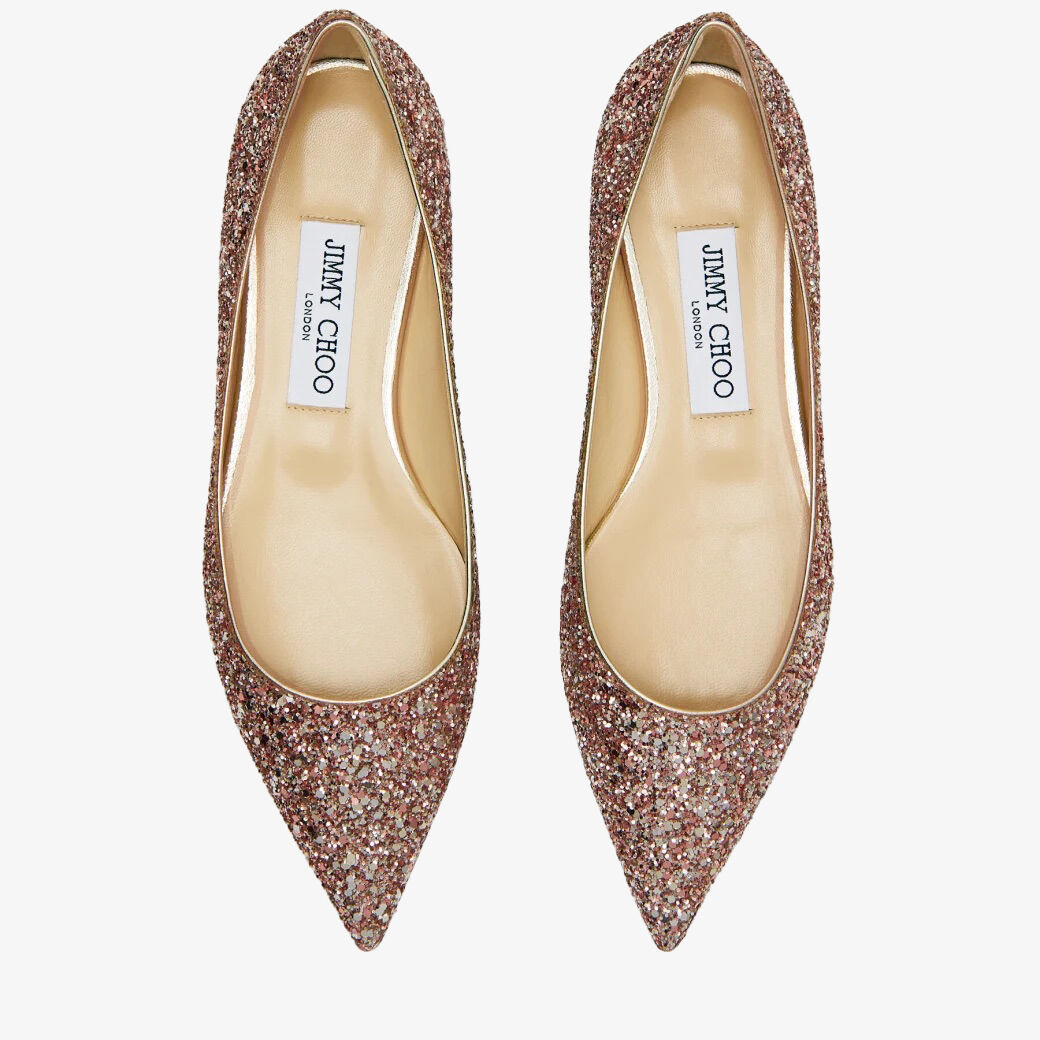Rose Coarse Glitter Fabric Pumps | LOVE FLAT | Spring/Summer Rose Coarse Glitter Fabric Pumps | LOVE FLAT | Spring/Summer