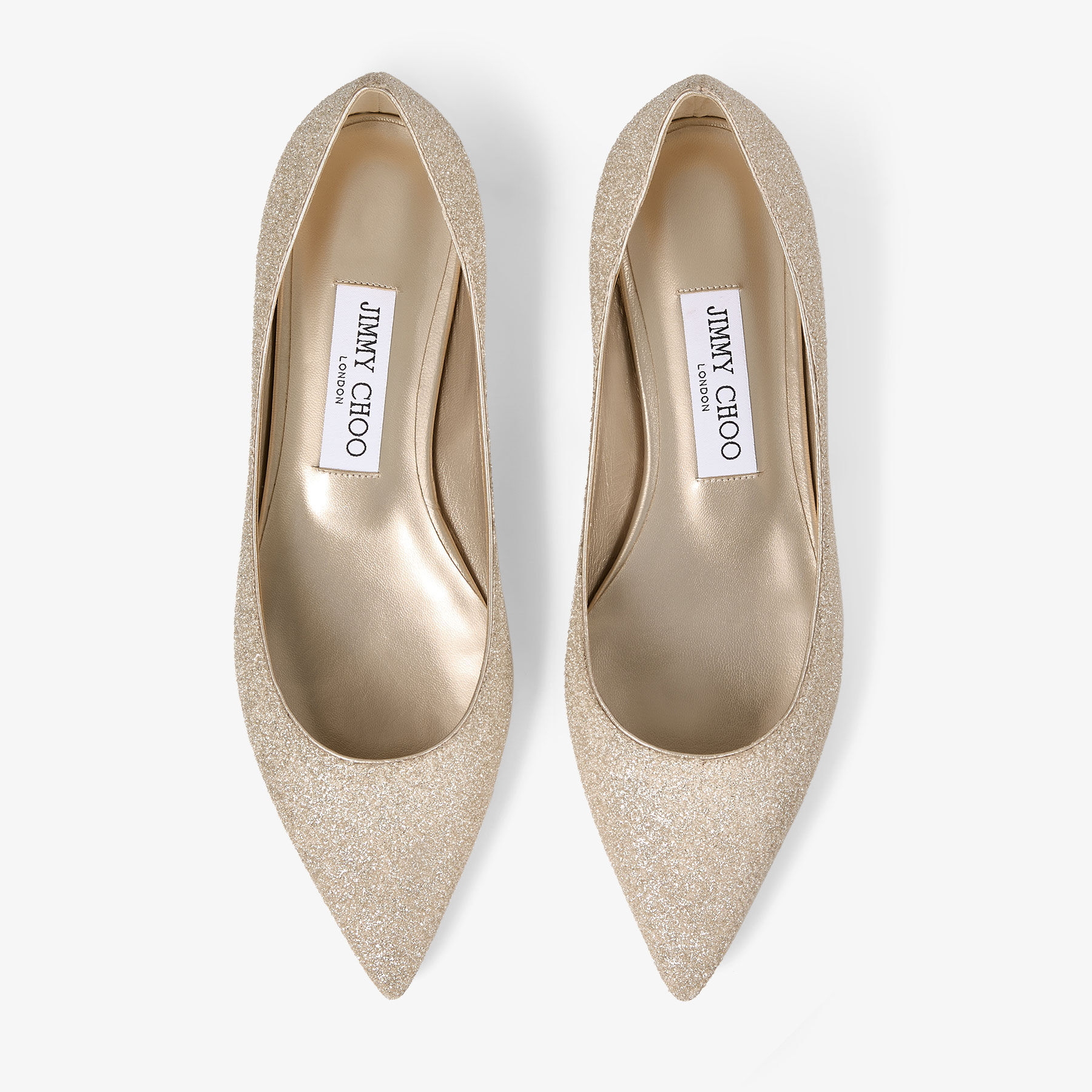 Jimmy Choo パール付きフラット　サイズ37 Love Flat | Light Soft Gold Caviar Glitter Fabric Pumps | JIMMY CHOO