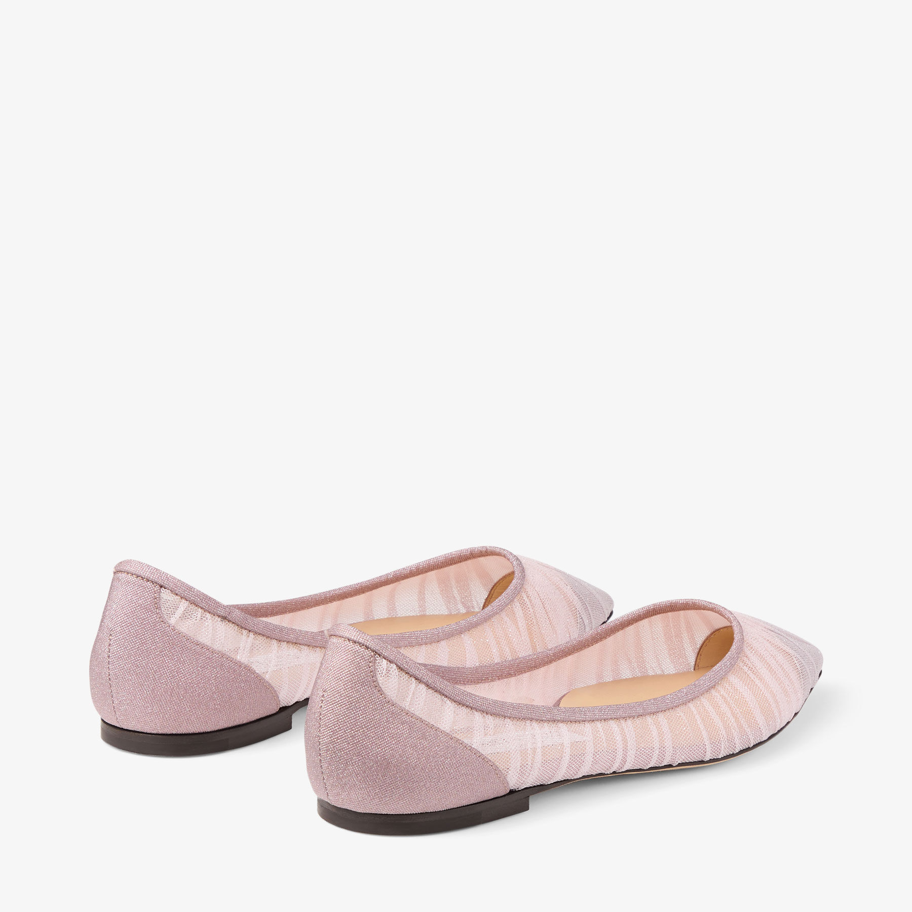 フラットシューズ JIMMY CHOO Love Flat glittered tulle ballerinas Rosa Love Flat | Rose Glitter Fabric Flats | JIMMY CHOO NZ