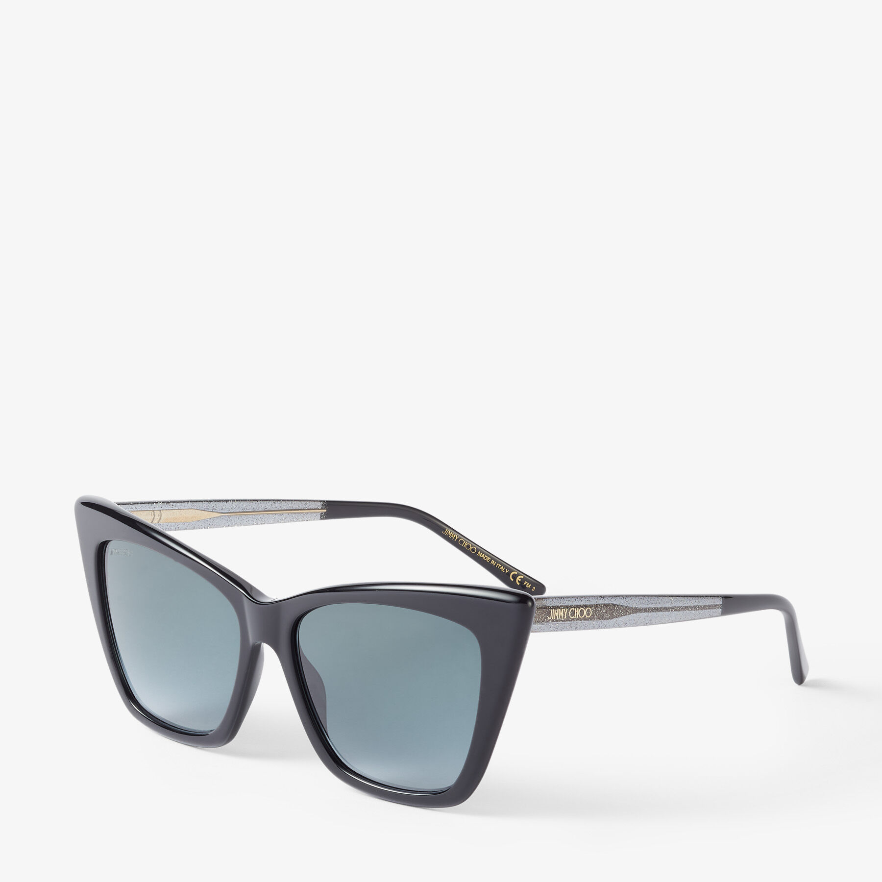 Black Cat Eye Sunglasses with Glitter | LUCINE/S 55 | Autumn