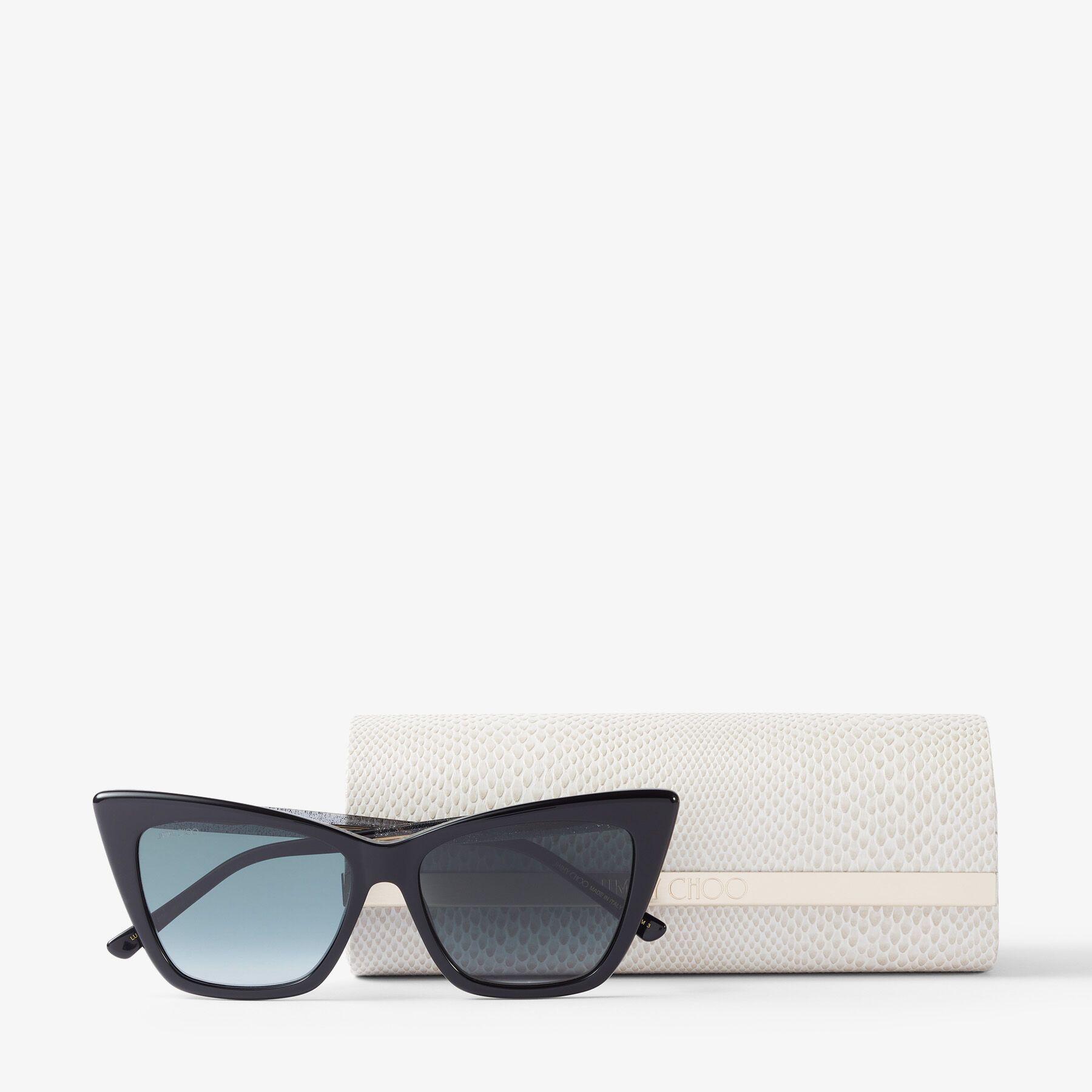 Black Cat Eye Sunglasses with Glitter | LUCINE/S 55 | Autumn