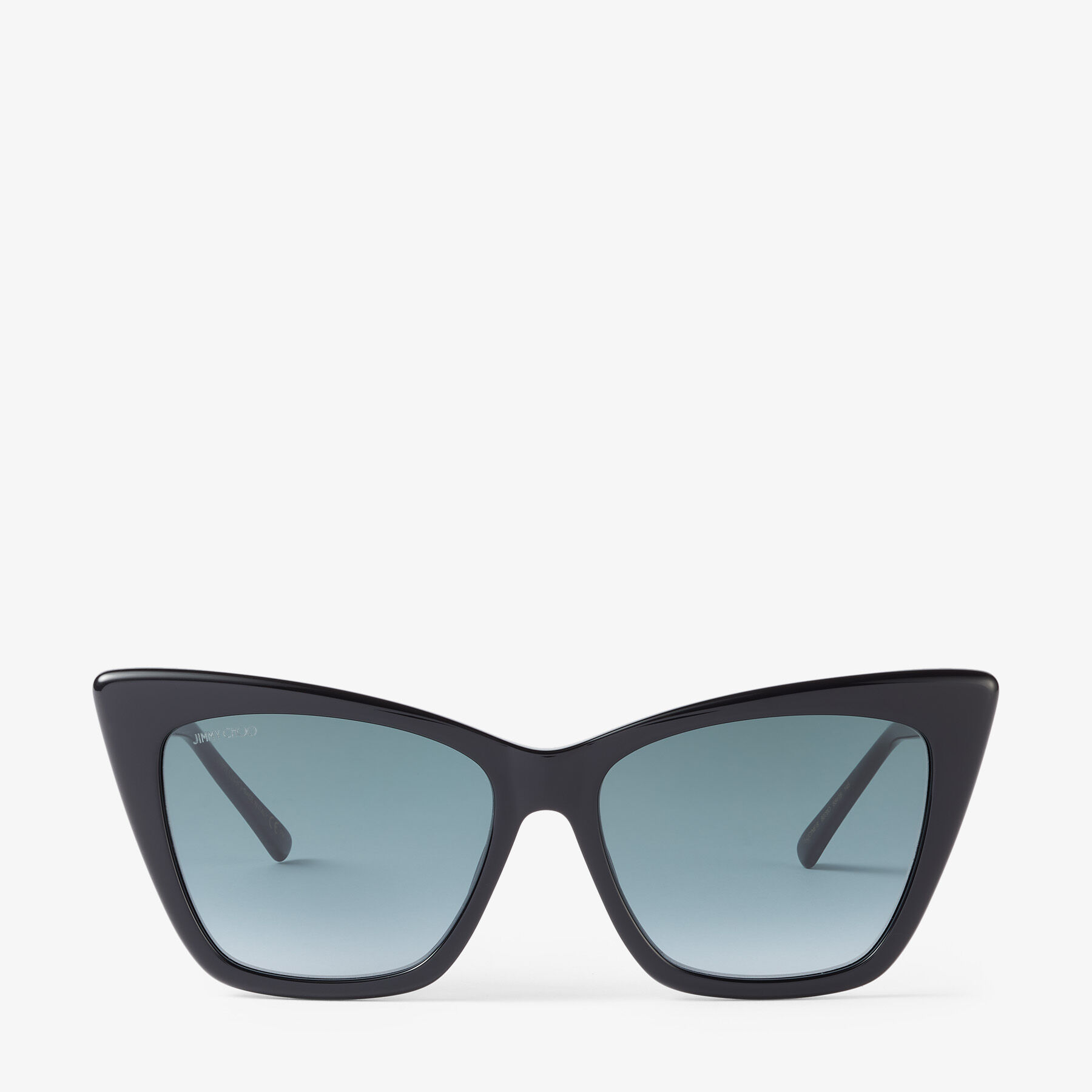 JIMMY CHOO ルシヌキャットアイフレムサンクラス LUCINES MW2 Black Cat Eye Sunglasses with Glitter | LUCINE/S 55 | Autumn