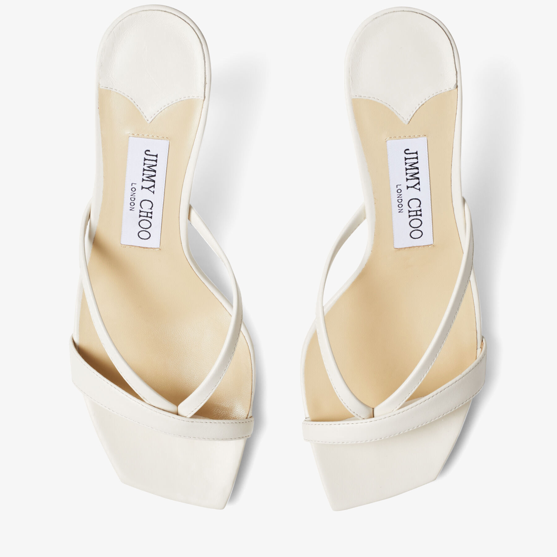 Latte Nappa Leather Thong Mules | MAELIE 70 | Spring Summer