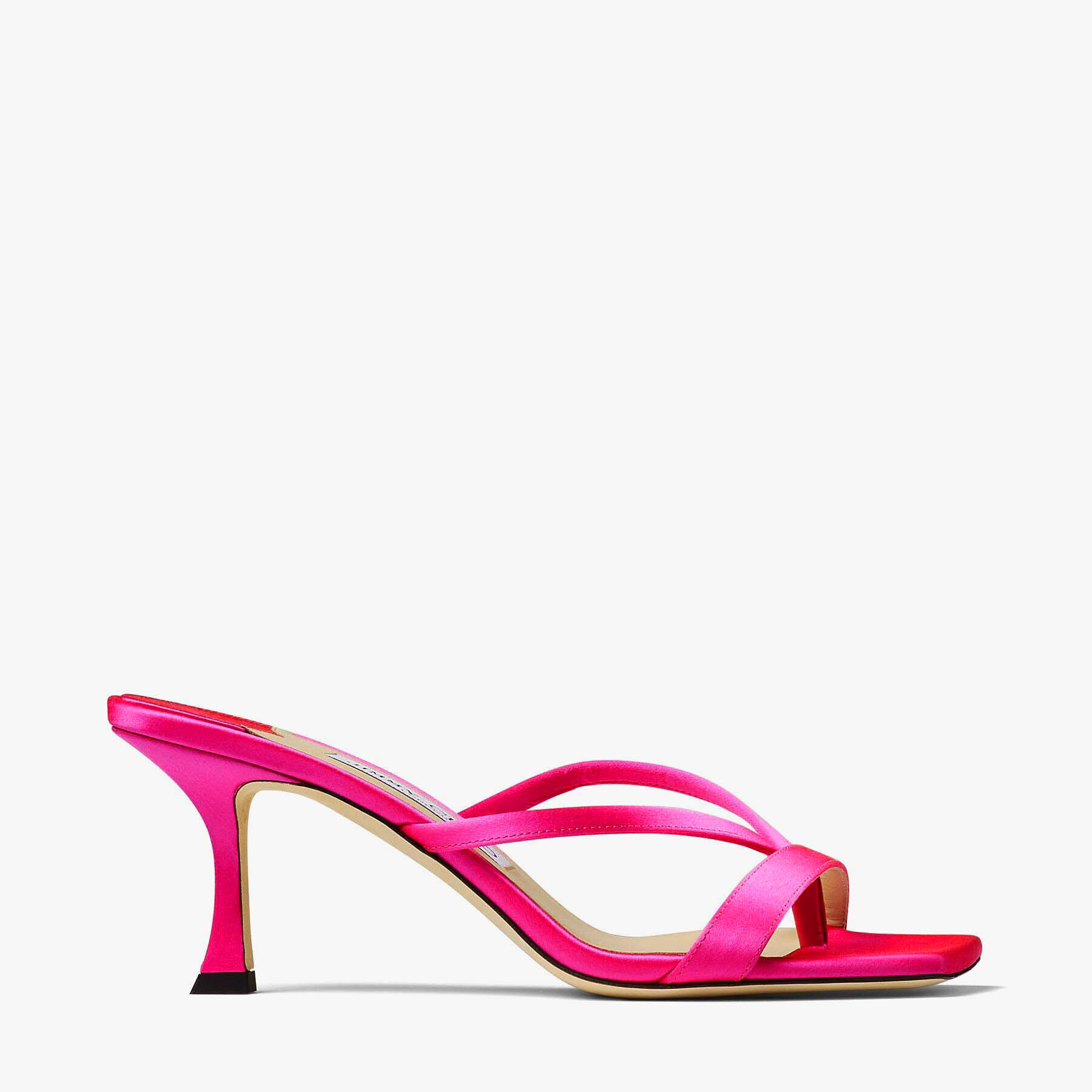 Fuchsia Satin Thong Mules | MAELIE 70 | Spring 2022