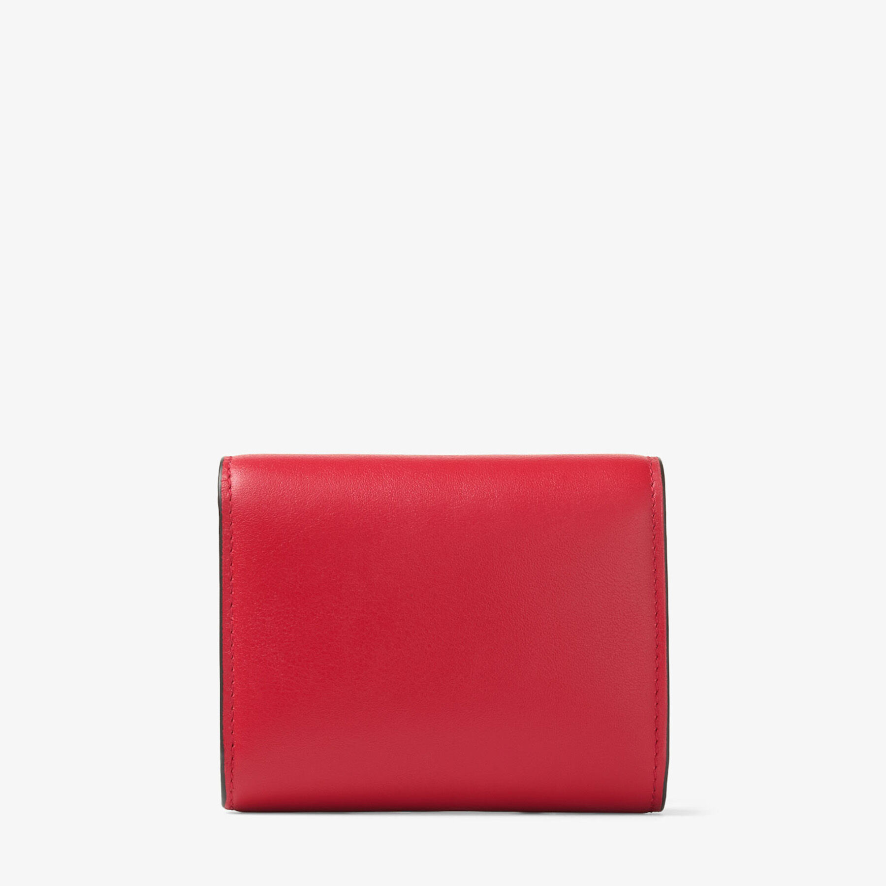Marinda | Ruby Red Smooth Calf Leather Compact Wallet | JIMMY CHOO