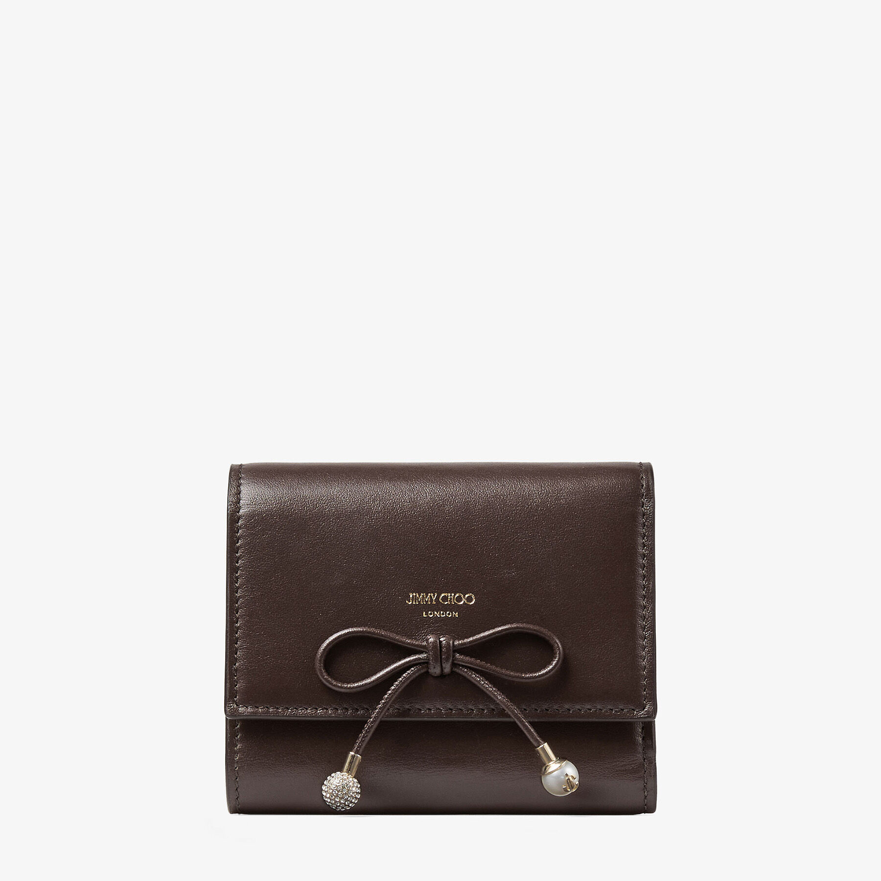 Marinda | Chocolate and Chai Calf Leather Compact Wallet with