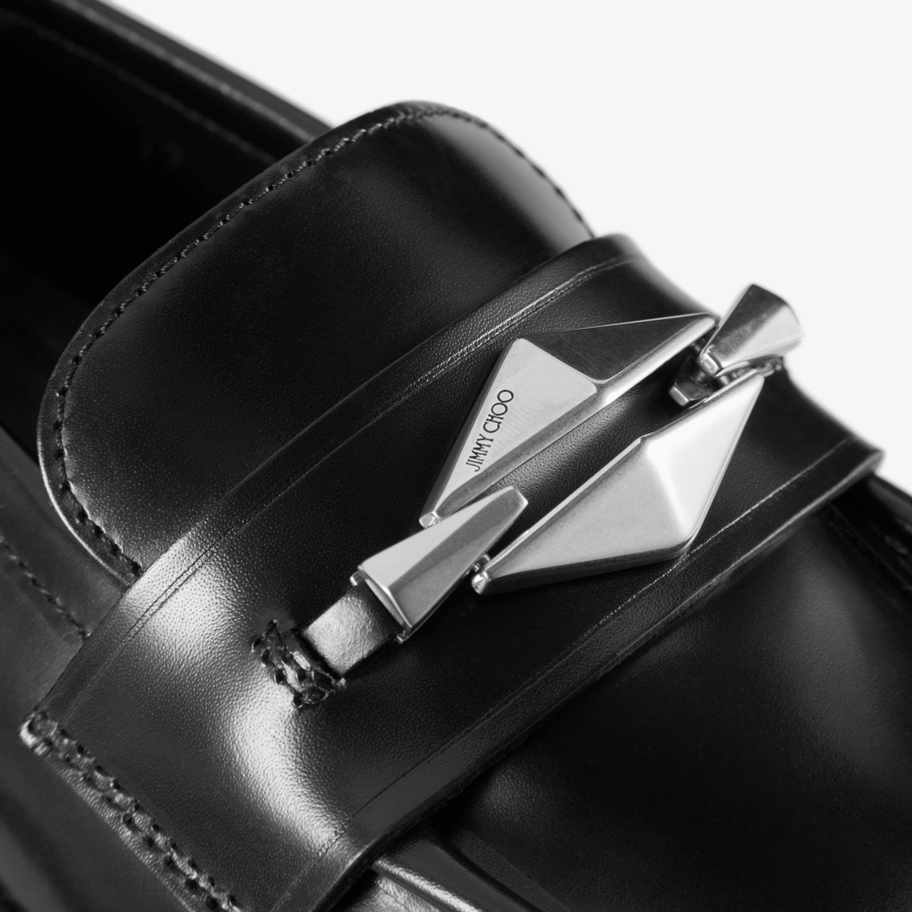 Marlow Diamond/F | Black Calf Leather Flats | JIMMY CHOO