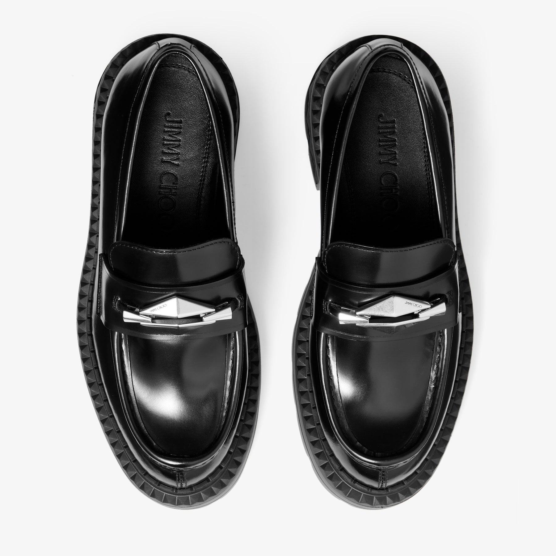 Marlow Diamond/F | Black Calf Leather Flats | JIMMY CHOO