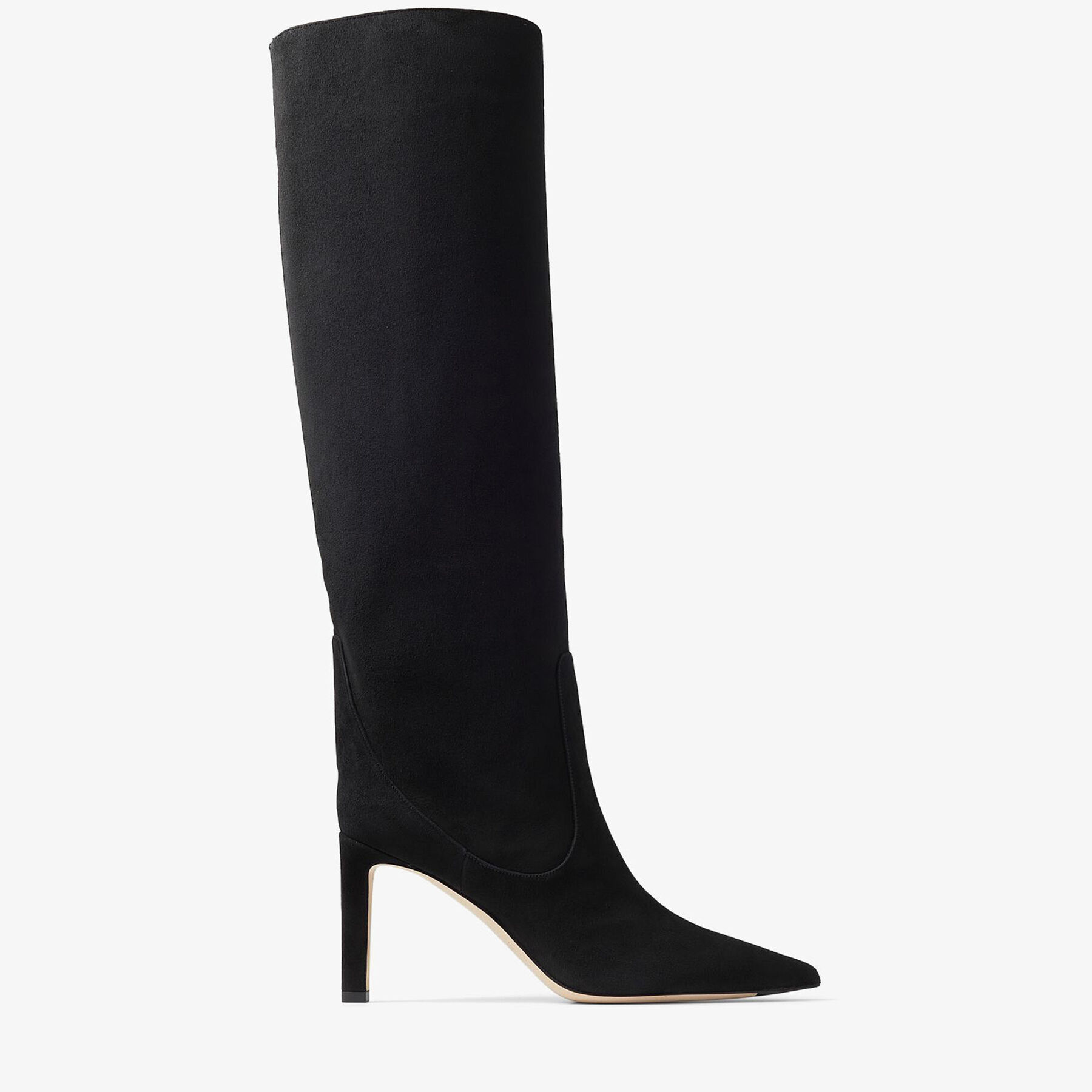 シンプルお洒落★Jimmy Choo MAVIS 85 ナプラック ブーツ BLACK Love 85 | Black Flocked Striped Mesh Pumps | New Collection