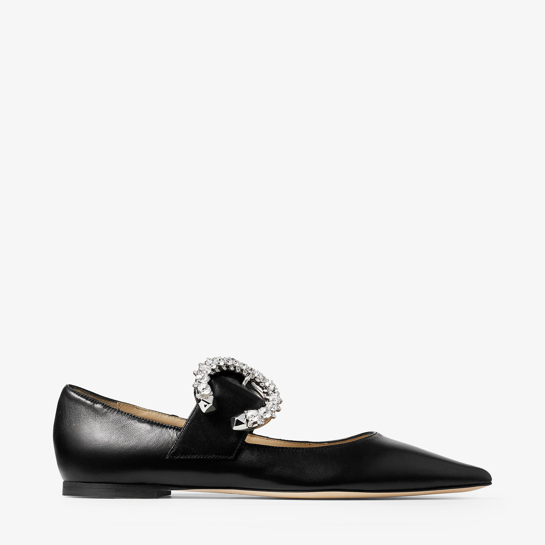Melva Ballerina | Black Nappa Leather Ballerina Pumps with