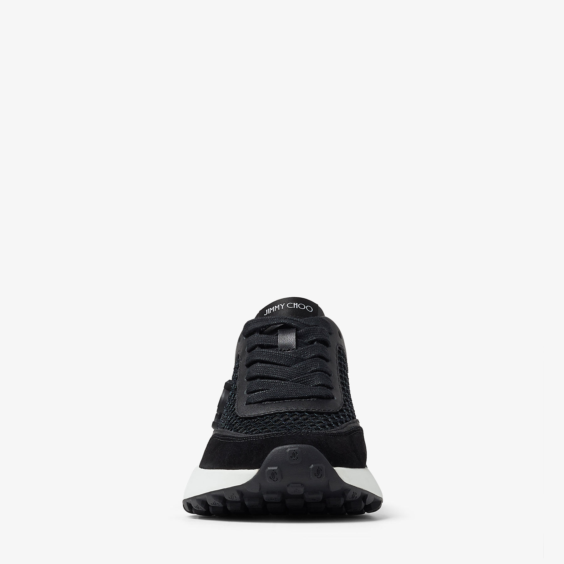 Black Fishnet Mesh and Leather Low Top Trainers | MEMPHIS