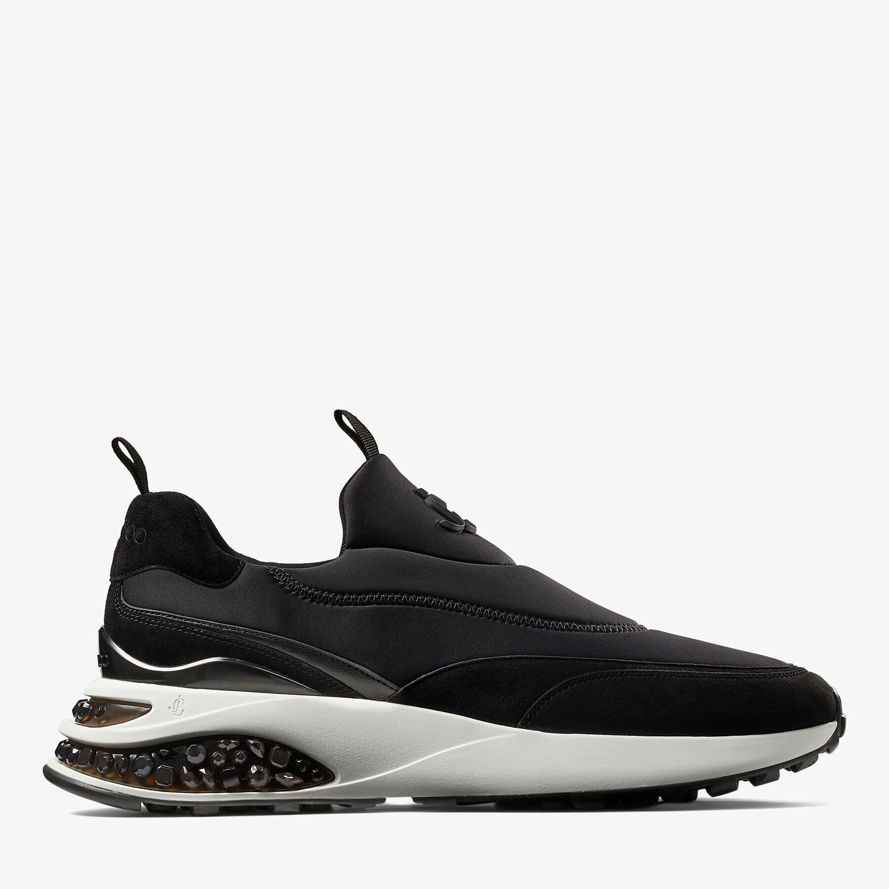 Black Neoprene and Leather Low Top Trainers | MEMPHIS/M