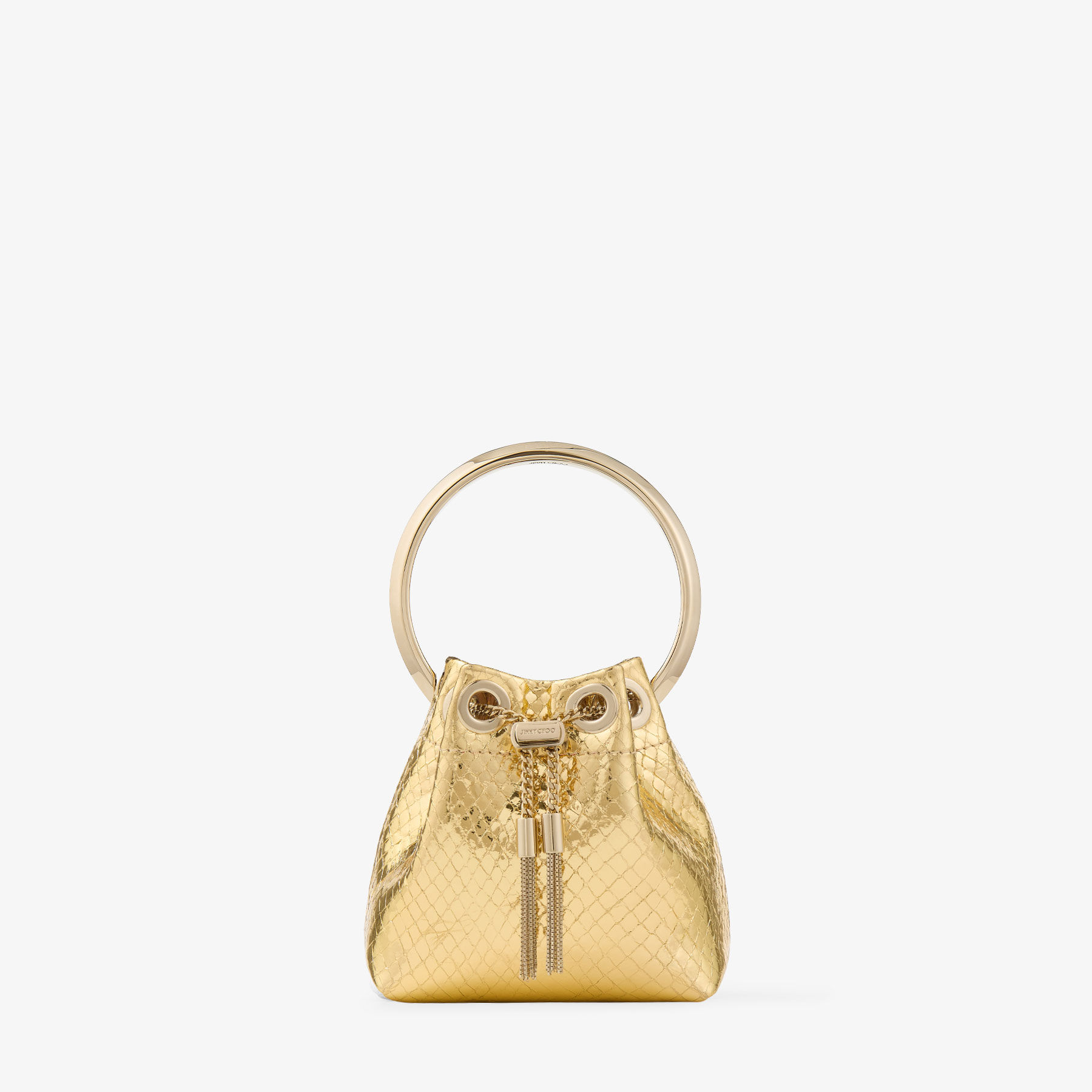 ショルダーバッグ・ポシェット JIMMY CHOO Women Messenger Bags BONBONXVKGOLD Gold BON BON | Gold Mirror Fabric Mini Bag with Metal Handle