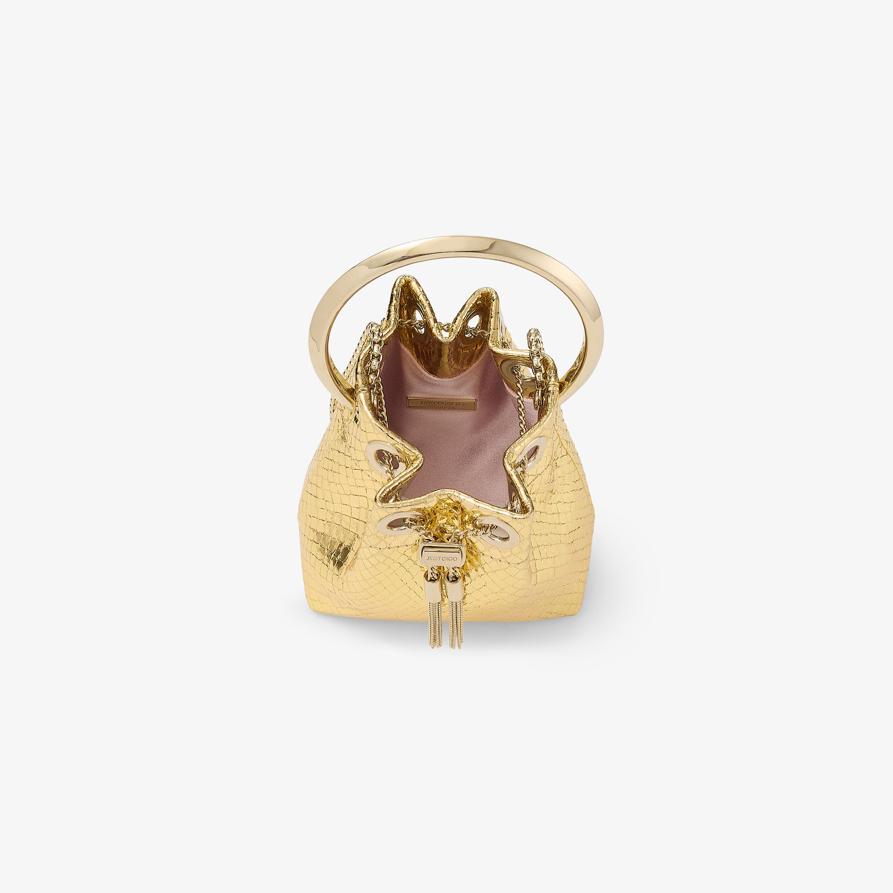 Micro Bon Bon | Gold Leather Bag | JIMMY CHOO