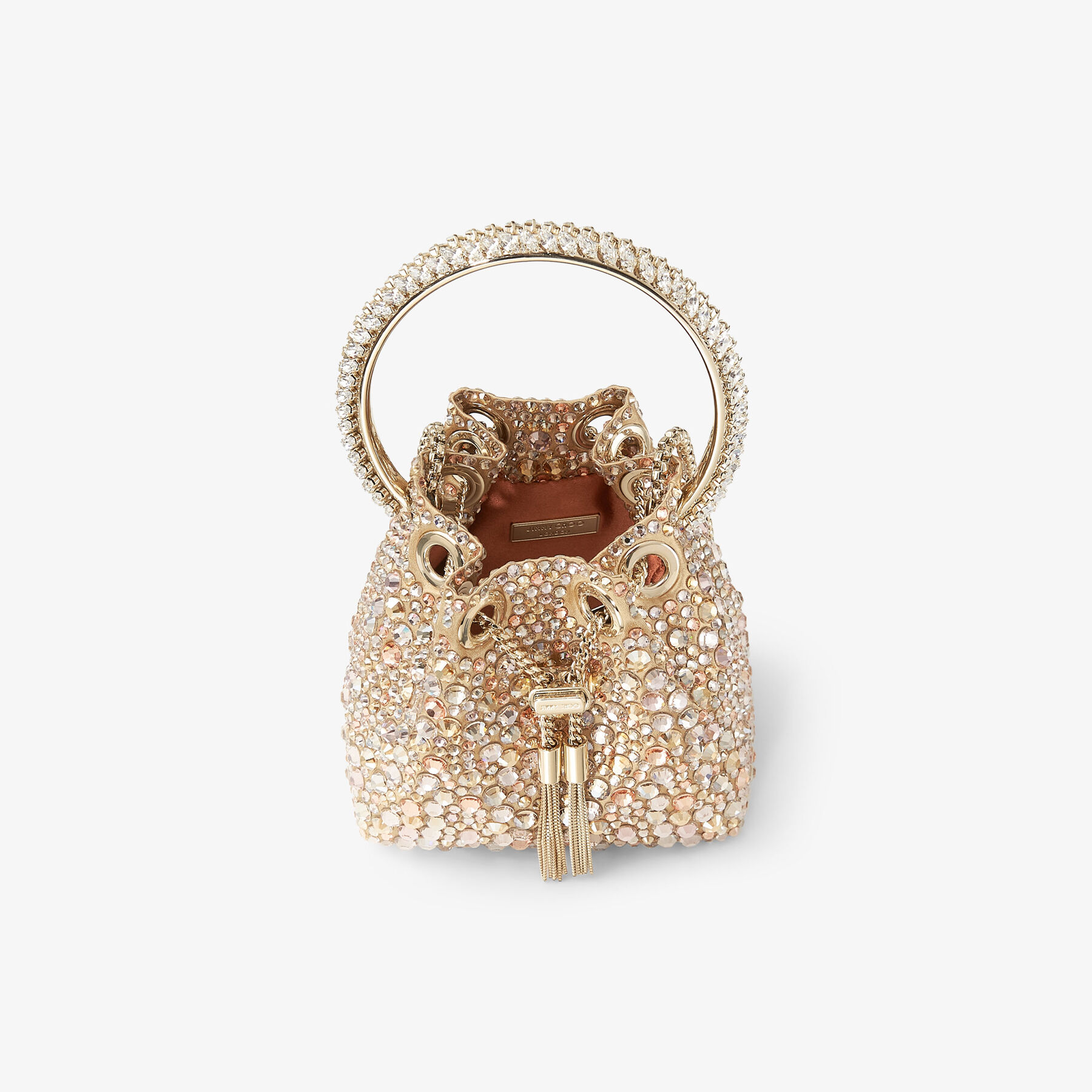 Micro Bon Bon | Gold Satin Crystal Mini Bag | Jimmy Choo Micro Bon Bon | Gold Satin Crystal Mini Bag | Jimmy Choo