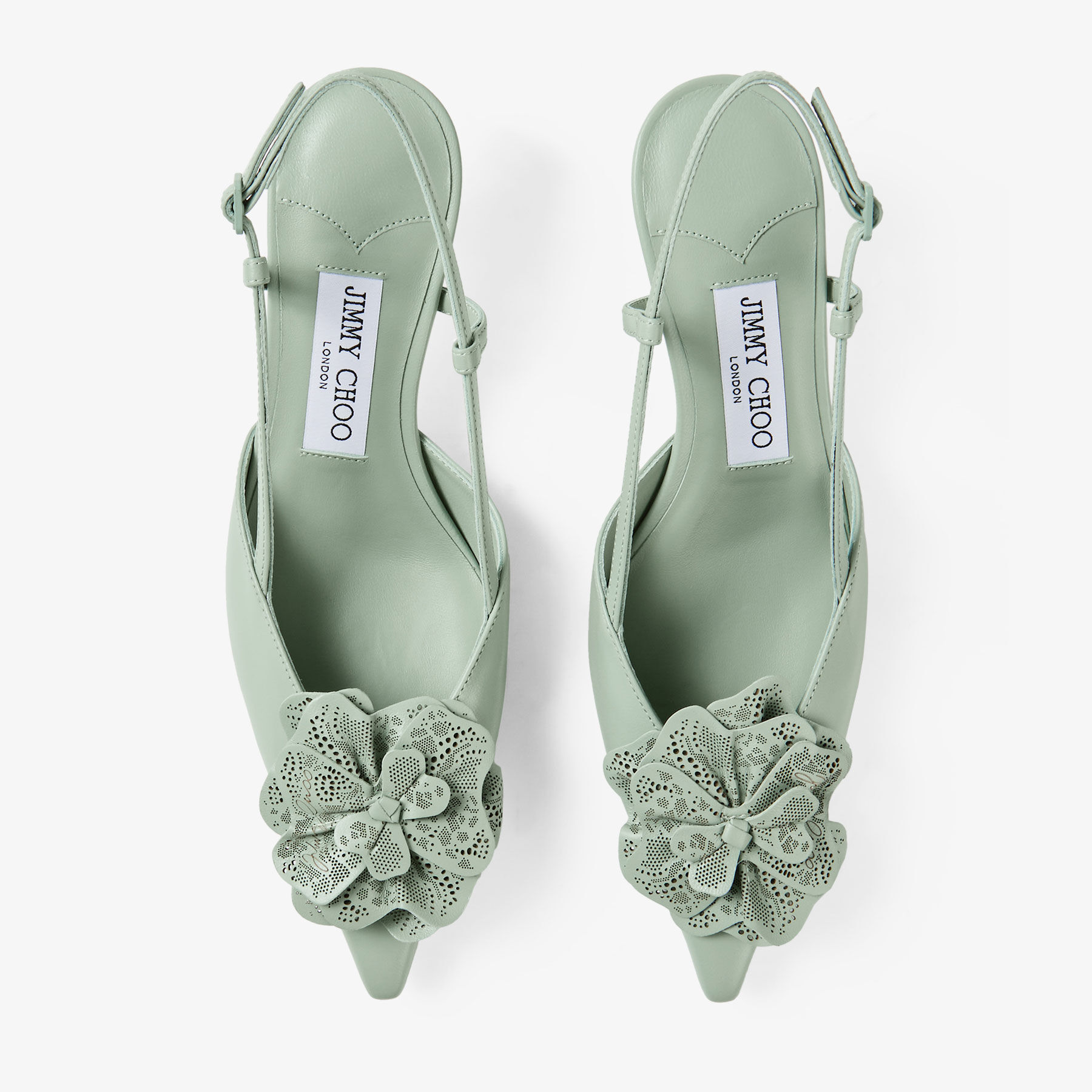 Mimmi Sling Back 50 | Verde Shiny Nappa Leather Slingbacks with